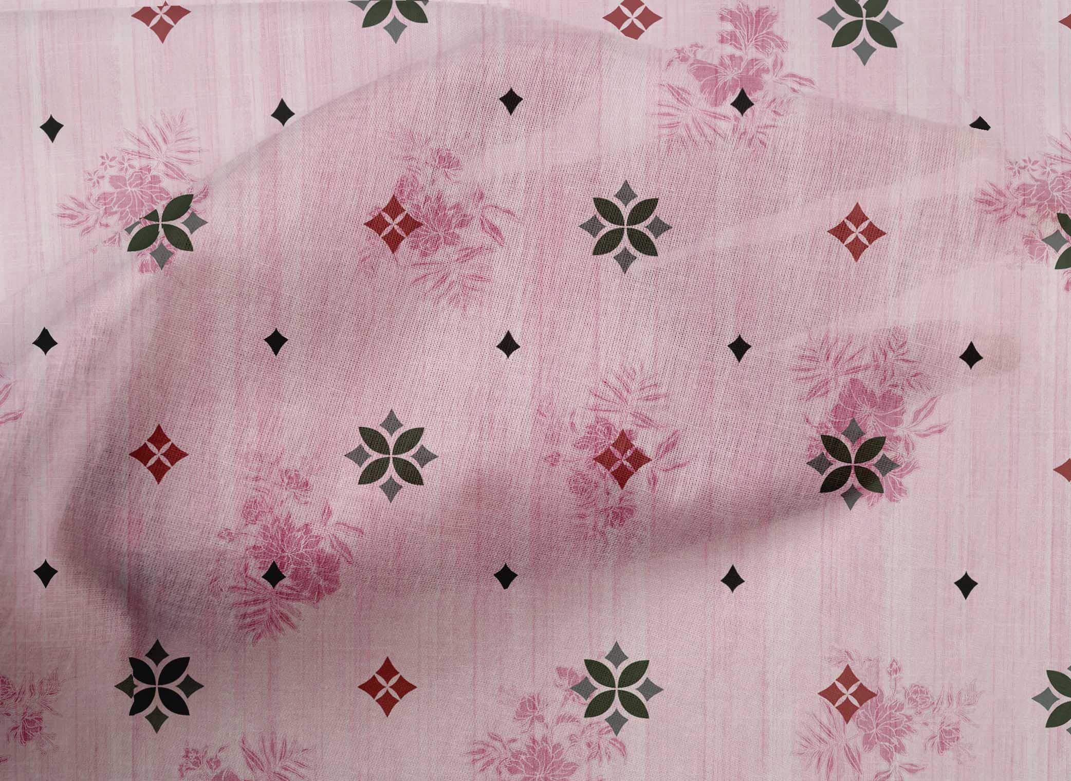 oneOone Cotton Cambric Rose Pink Floral Textured Dress Fabric - 42 Inch Wide by The Yard | Perfect for DIY Dresses, Skirts & Home Decor Projects