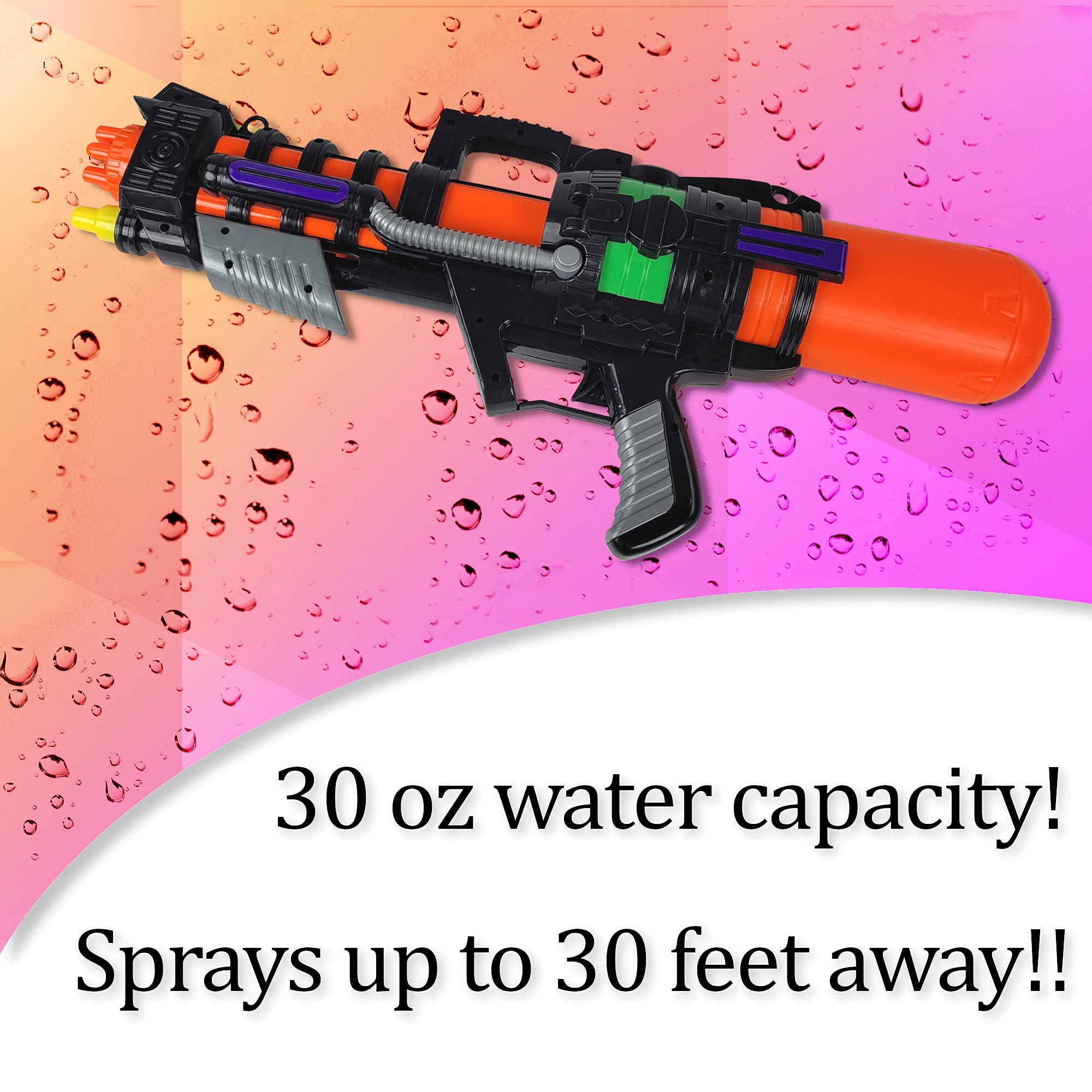 Large Water Guns for Kids & Adults - Super Soaker Blaster with High Capacity & Long Range - Outdoor Summer Water Toy for Pool, Garden Battles & Beach Parties (Black)