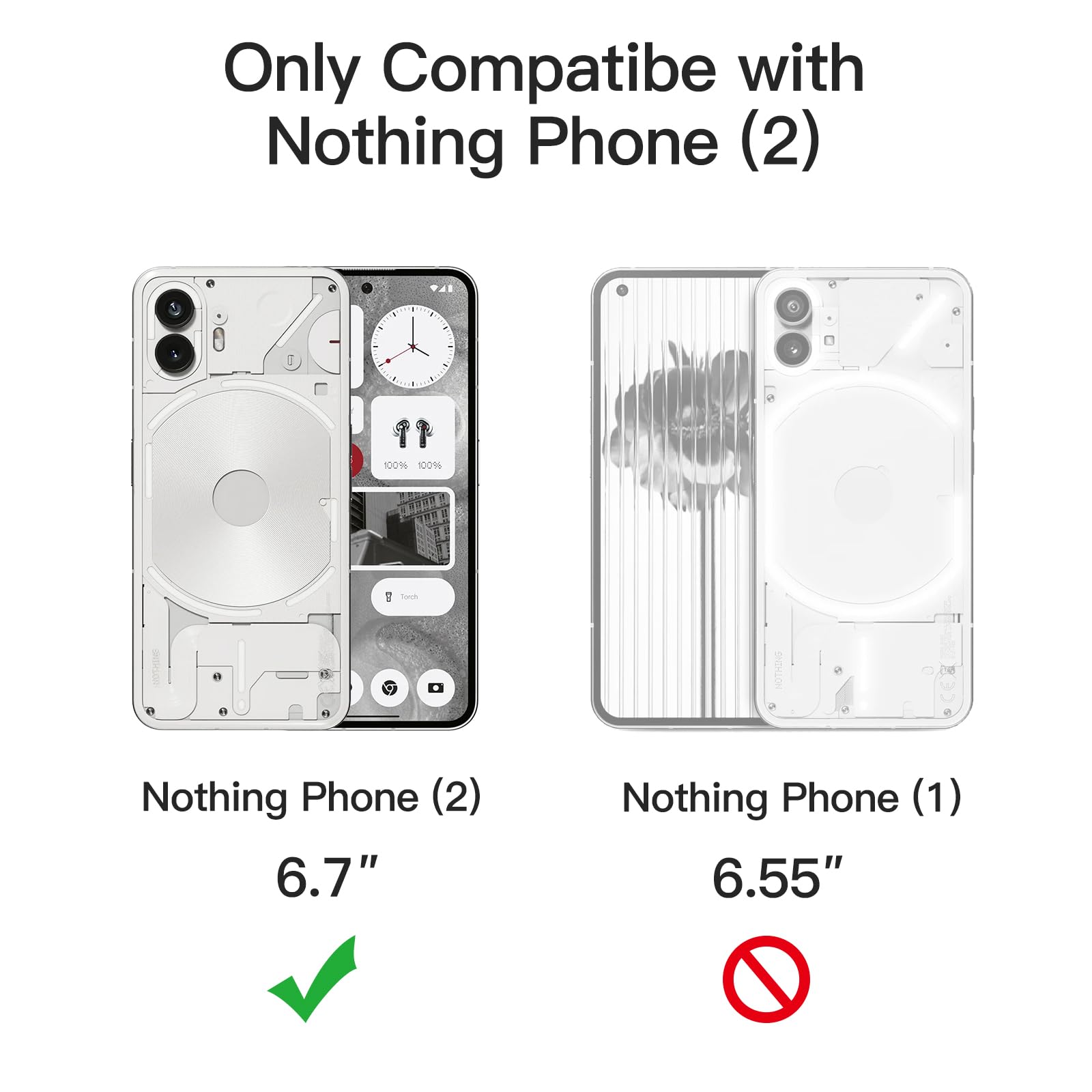JETech Clear Shockproof Phone Case for Nothing Phone 2 - Non-Yellowing Bumper Cover with Anti-Scratch Protection | Perfect for Daily Use, Outdoor Activities & Travel Protection