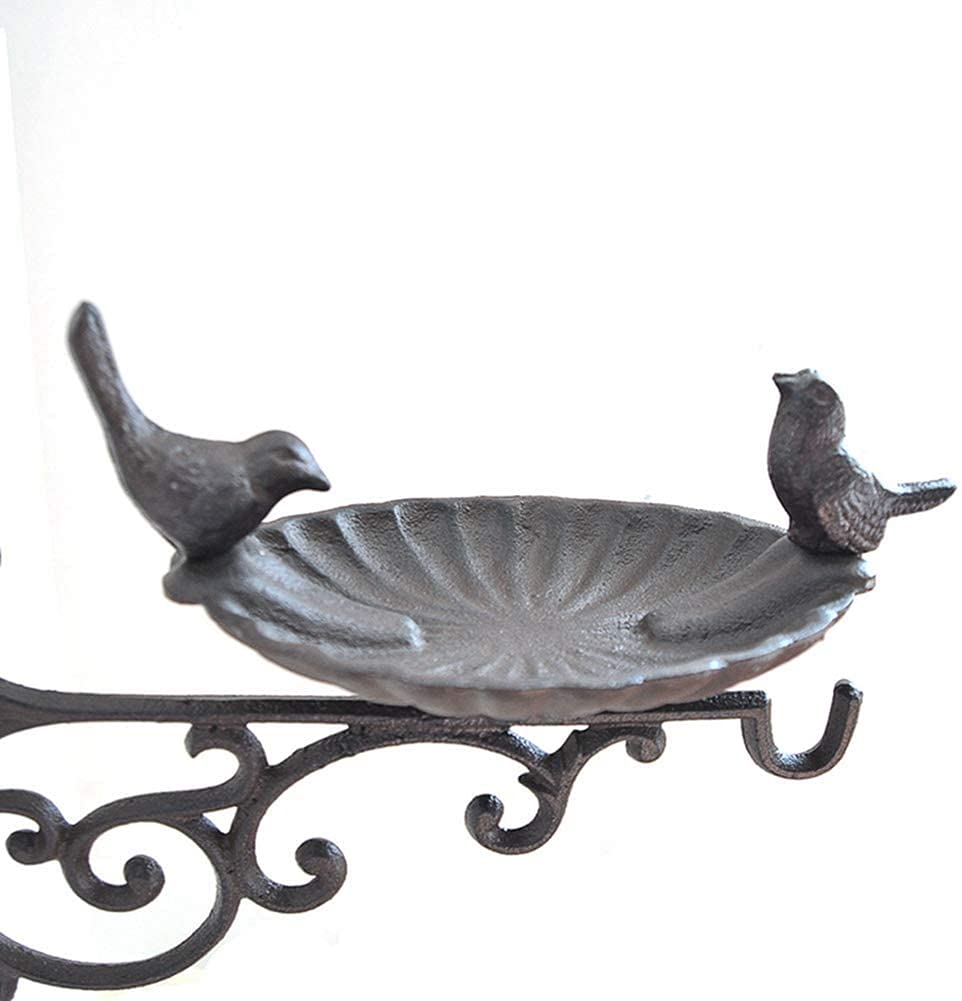 Outdoor Wild Bird Feeders & Cast Iron Bird Bath with Hanging Bracket - Decorative Garden Hooks for Planters, Lanterns, Wind Chimes - Perfect for Backyard Bird Watching & Garden Decor