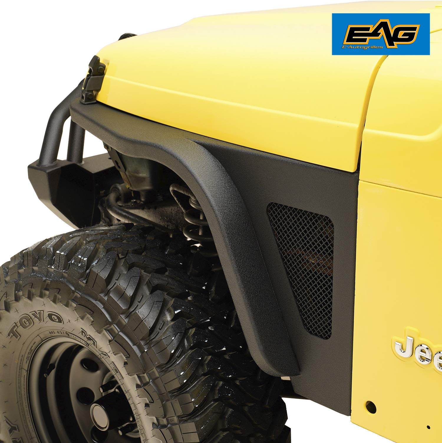 EAG Steel Front Fender Flare with LED Lights for Jeep Wrangler TJ 1997-2006 | Off-Road Accessories for Enhanced Style & Protection