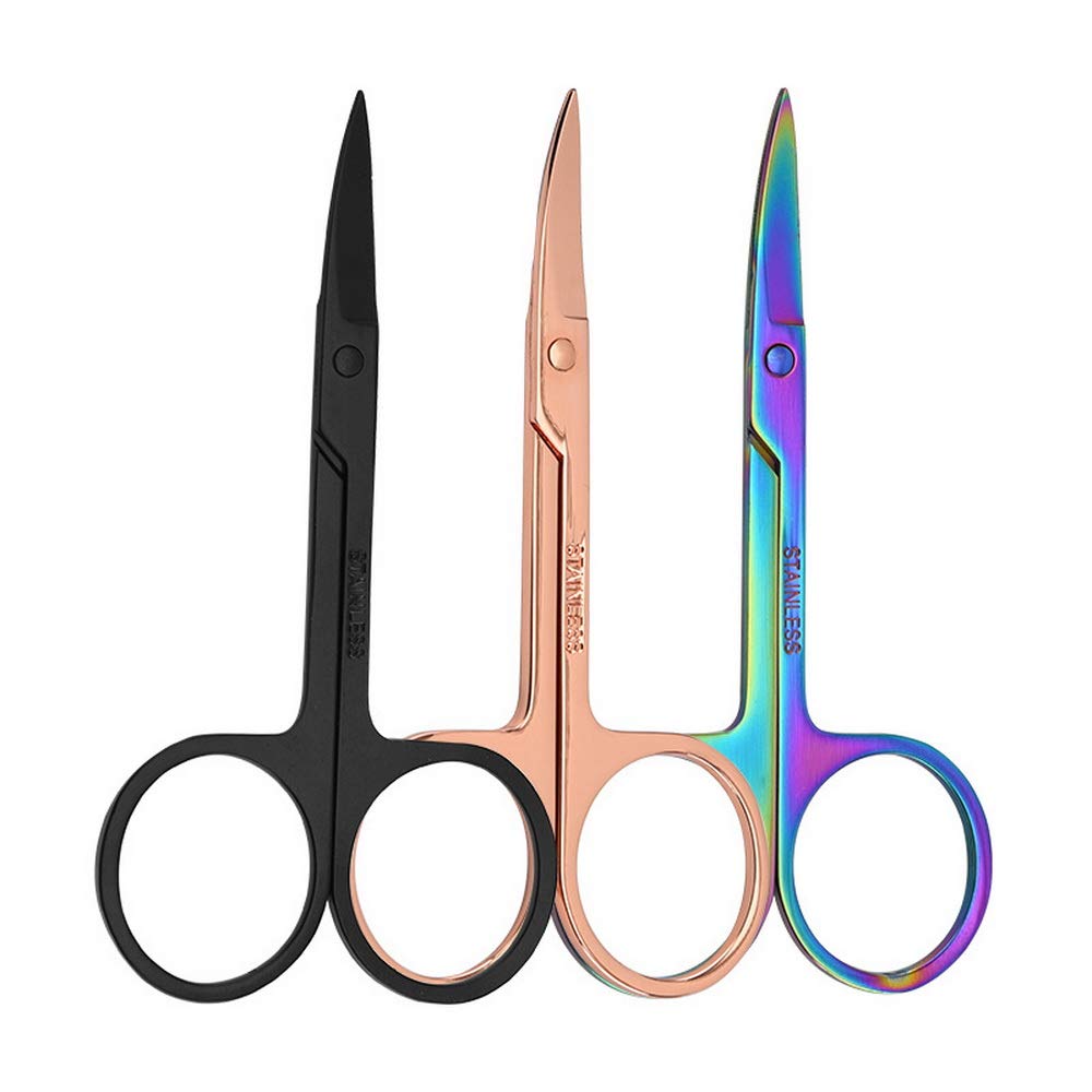 Professional Stainless Steel Eyebrow Scissors - Precise Lash & Facial Hair Trimming Tool for Women & Men | Perfect for Eyebrows, Mustache, Nose Hair & Beard Grooming | Salon & Home Use