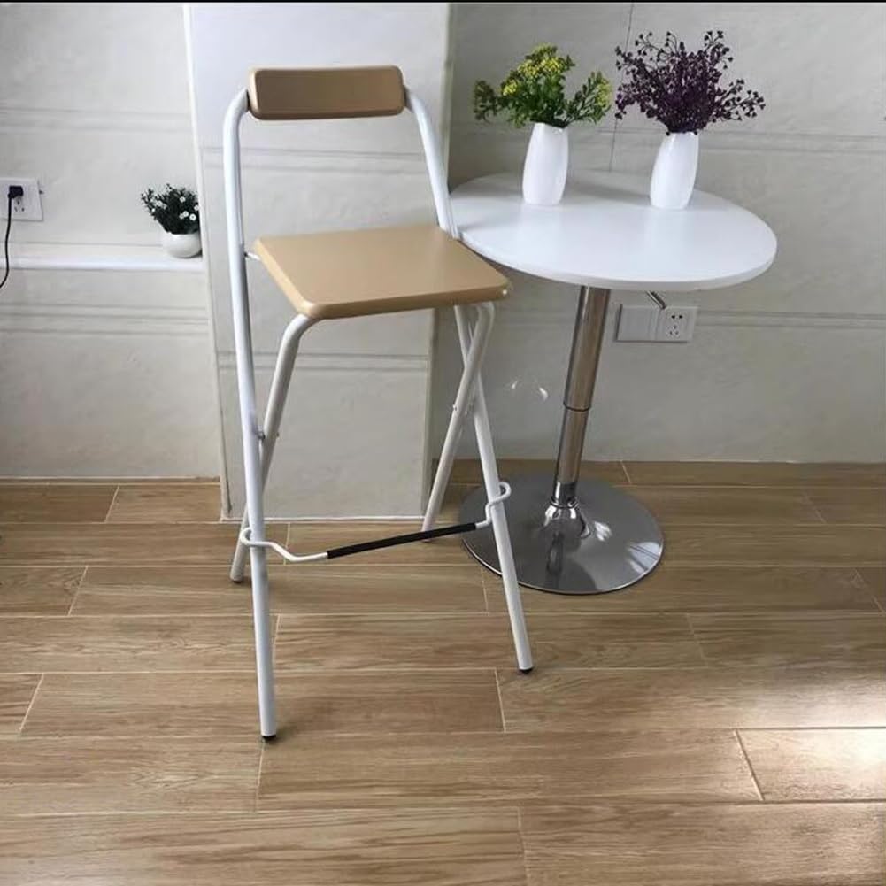 30 Inch Foldable Breakfast Bar Stool with Backrest - Adjustable Height Kitchen Counter Stool for Home, Office & Parties - Natural Wood Finish (Set of 2) - Perfect for Small Spaces, Breakfast Nooks & Entertaining Guests