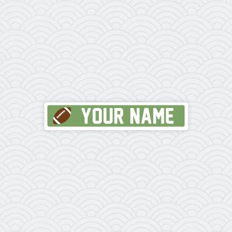 Personalized Name Labels - 80 Skinny Football-Themed Stickers | Waterproof, Durable Peel & Stick Labels for Kids' Sports Gear, School Supplies & Organization