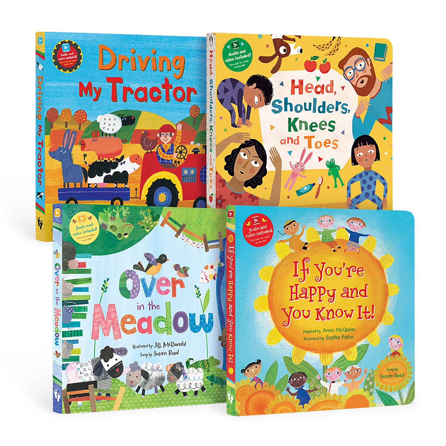 Barefoot Books PreK 4-Piece Singalong Board Book Set for Toddlers | Early Childhood Education & Bedtime Reading