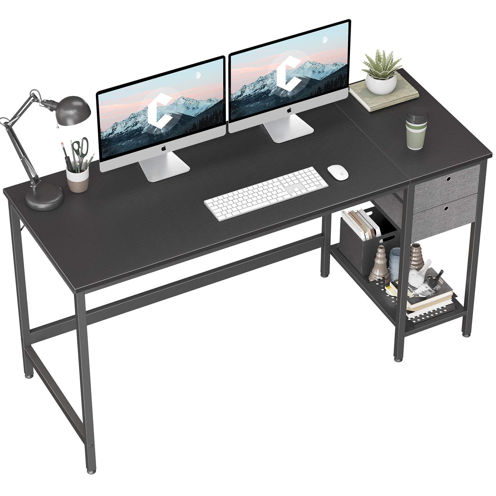 Cubiker 63 Inch Home Office Computer Desk with Drawers - Modern Simple Writing Study Table for PC & Laptop - Black | Perfect for Small Spaces, Gaming Setup & Remote Work
