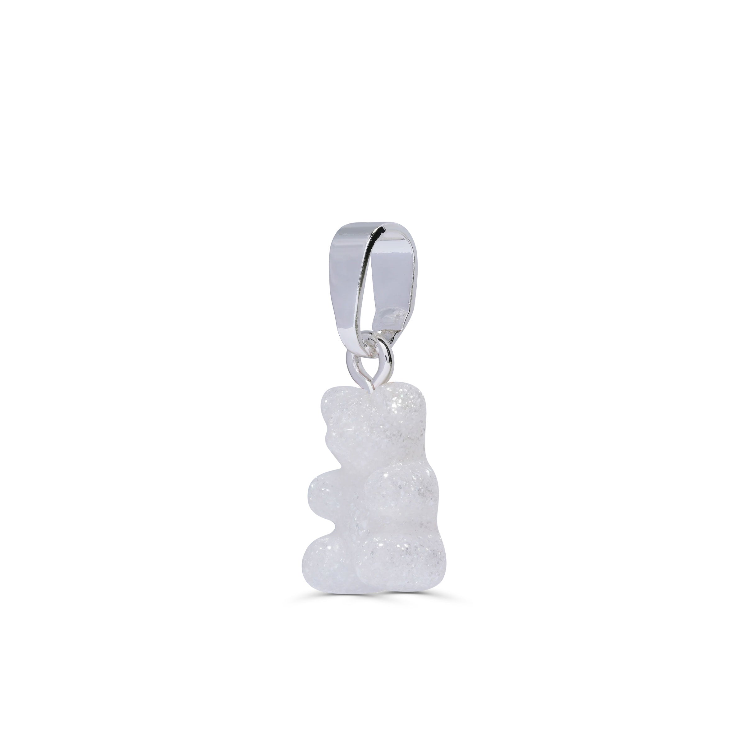 Nostalgia Bear Glitter Pendant Necklace with Silver Connector - Perfect for Gifts, Parties & Everyday Jewelry