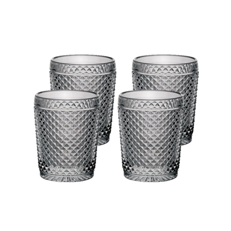 Vintage Grey Bicos Set of 4 - Rustic Farmhouse Coffee Mugs for Tea, Hot Chocolate & Home Decor | Perfect for Kitchen, Dining Room & Gift Giving
