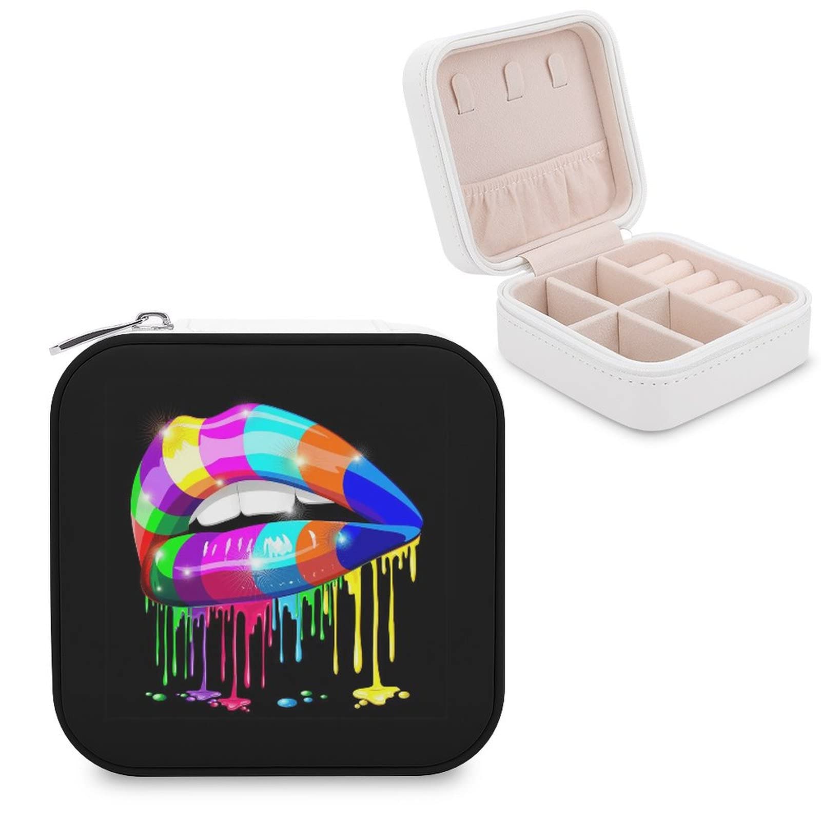 Elegant Small PU Leather Jewelry Box for Women - Travel Jewelry Organizer with Storage Compartments for Rings, Earrings, Necklaces & Bracelets - Perfect for Travel, Home Display & Gift Giving