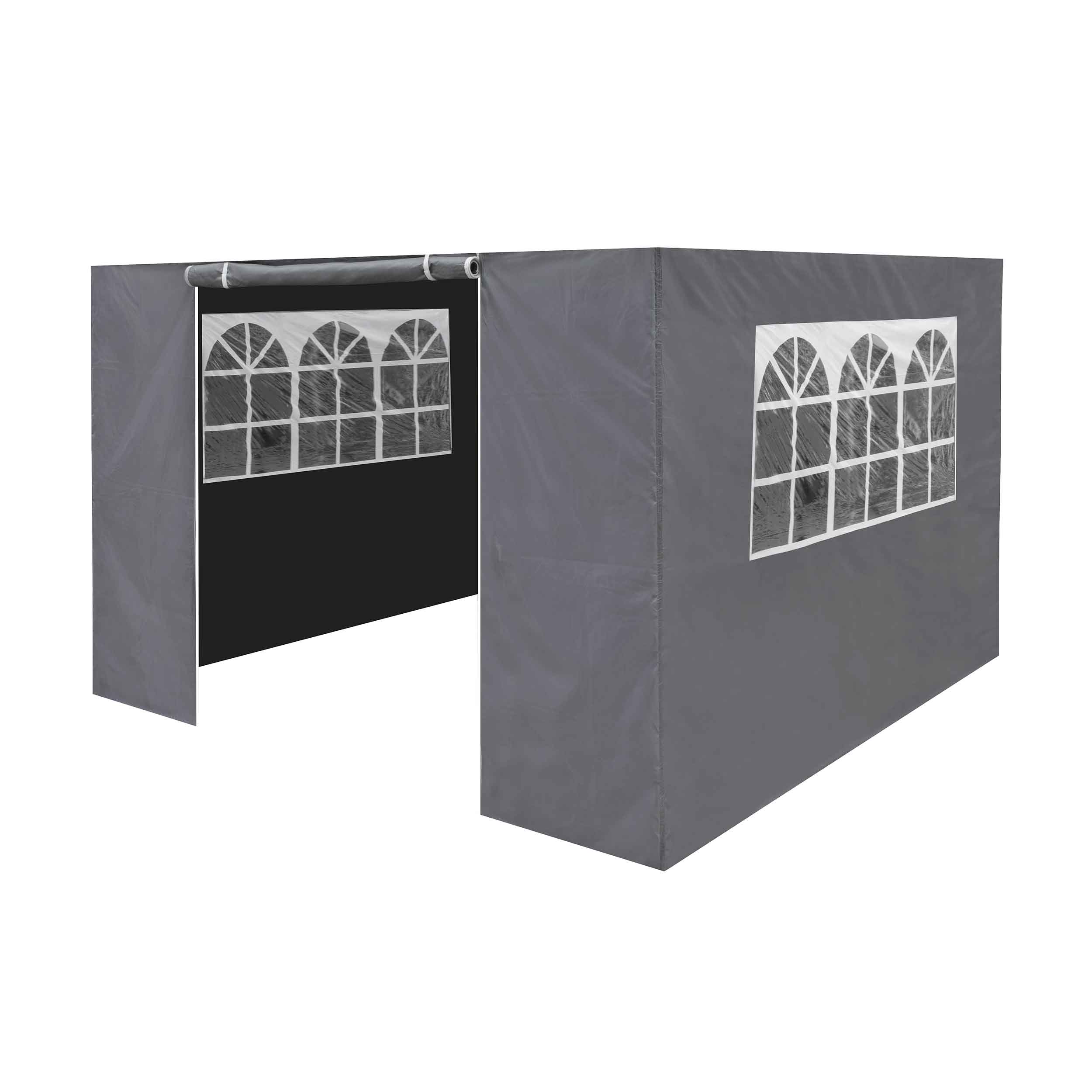 Premium Gazebo Side Walls, Doors & Windows - Fits 2x2m Gazebos & Marquees - Waterproof & UV Resistant - Grey (DG145) - Perfect for Outdoor Parties, Camping & Backyard Events