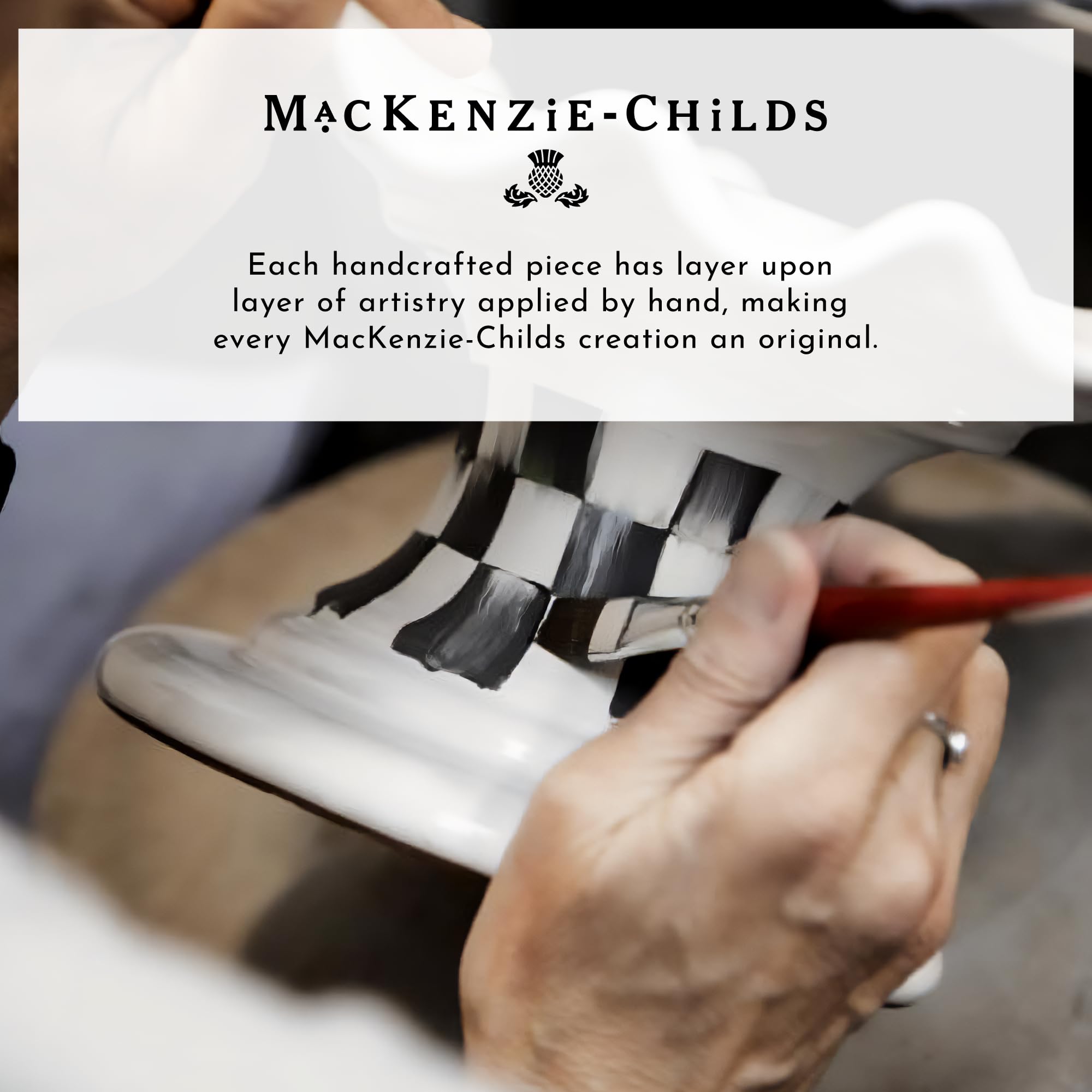 MACKENZIE-CHILDS Elegant Black-and-White Courtly Check Cheese Board Set - Perfect for Charcuterie, Cheese Platters, Wine Pairings & Entertaining Guests at Dinner Parties