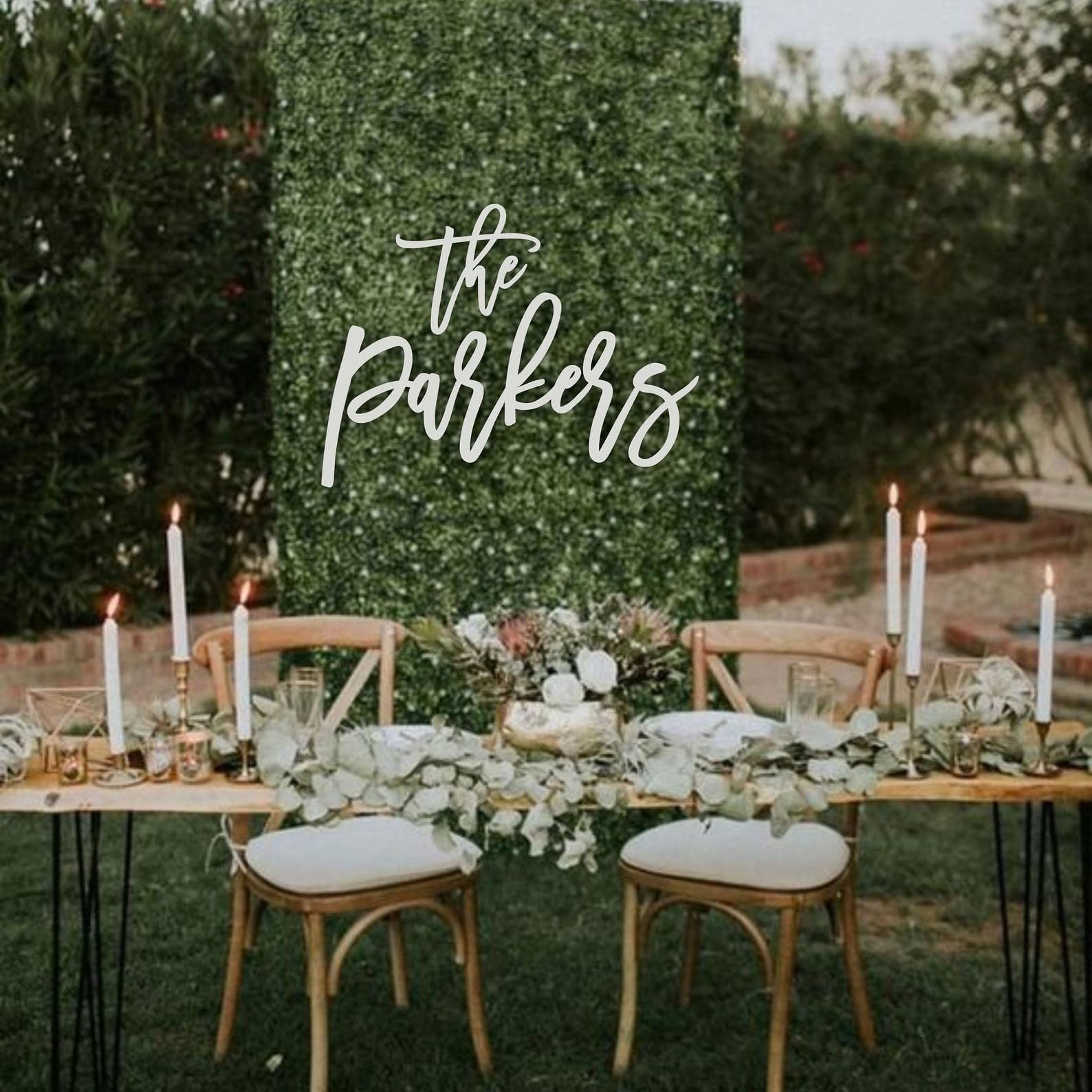 Personalized Wooden Last Name Sign - Custom Family Name Plaque for Weddings, Home Decor & Hedge Backdrop - Rustic Wall Art for Living Room, Nursery & Outdoor Events