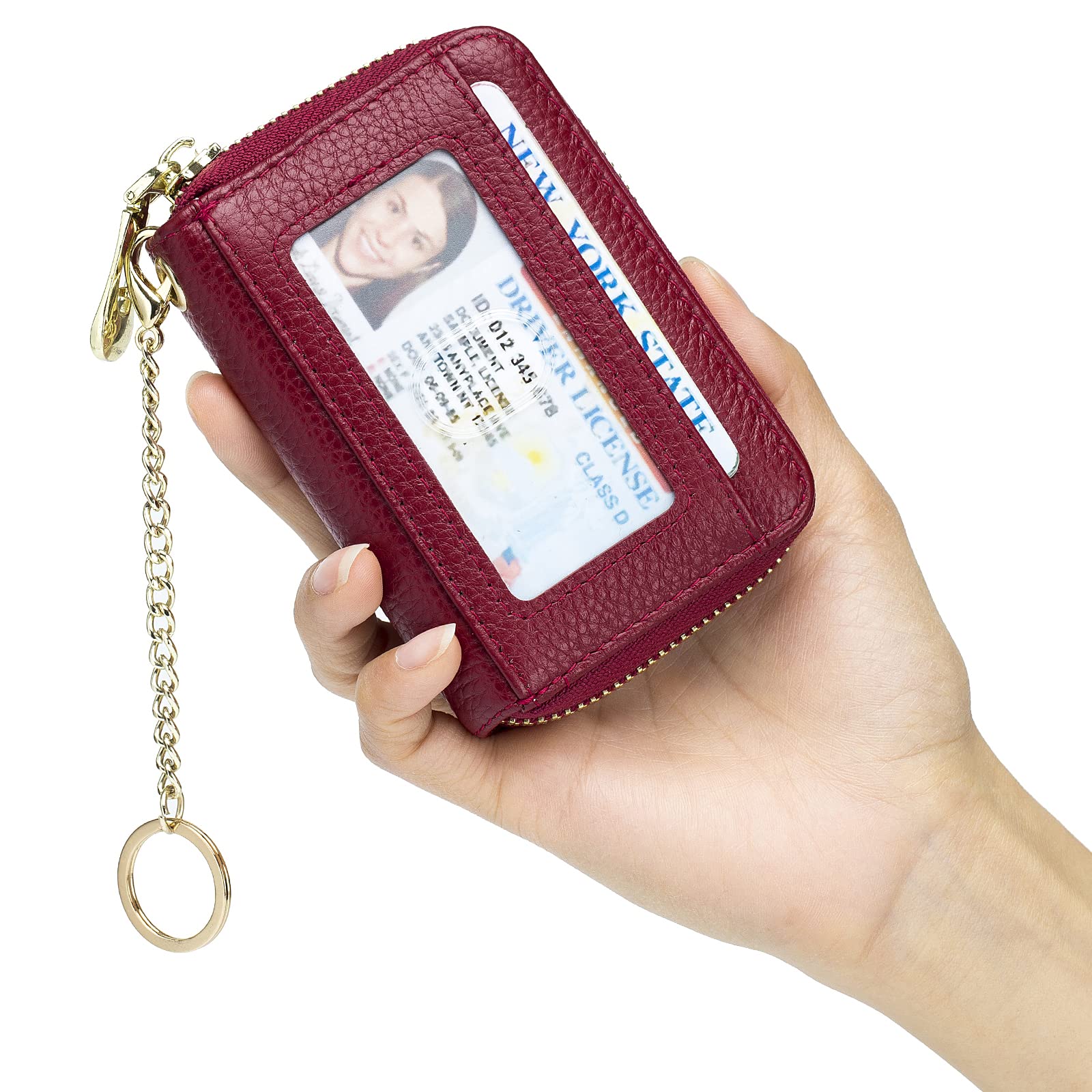 imeetu RFID Blocking Credit Card Holder (2-Pack) - Slim Wallet with Removable Keychain & ID Window - Perfect for Travel, Business & Everyday Use