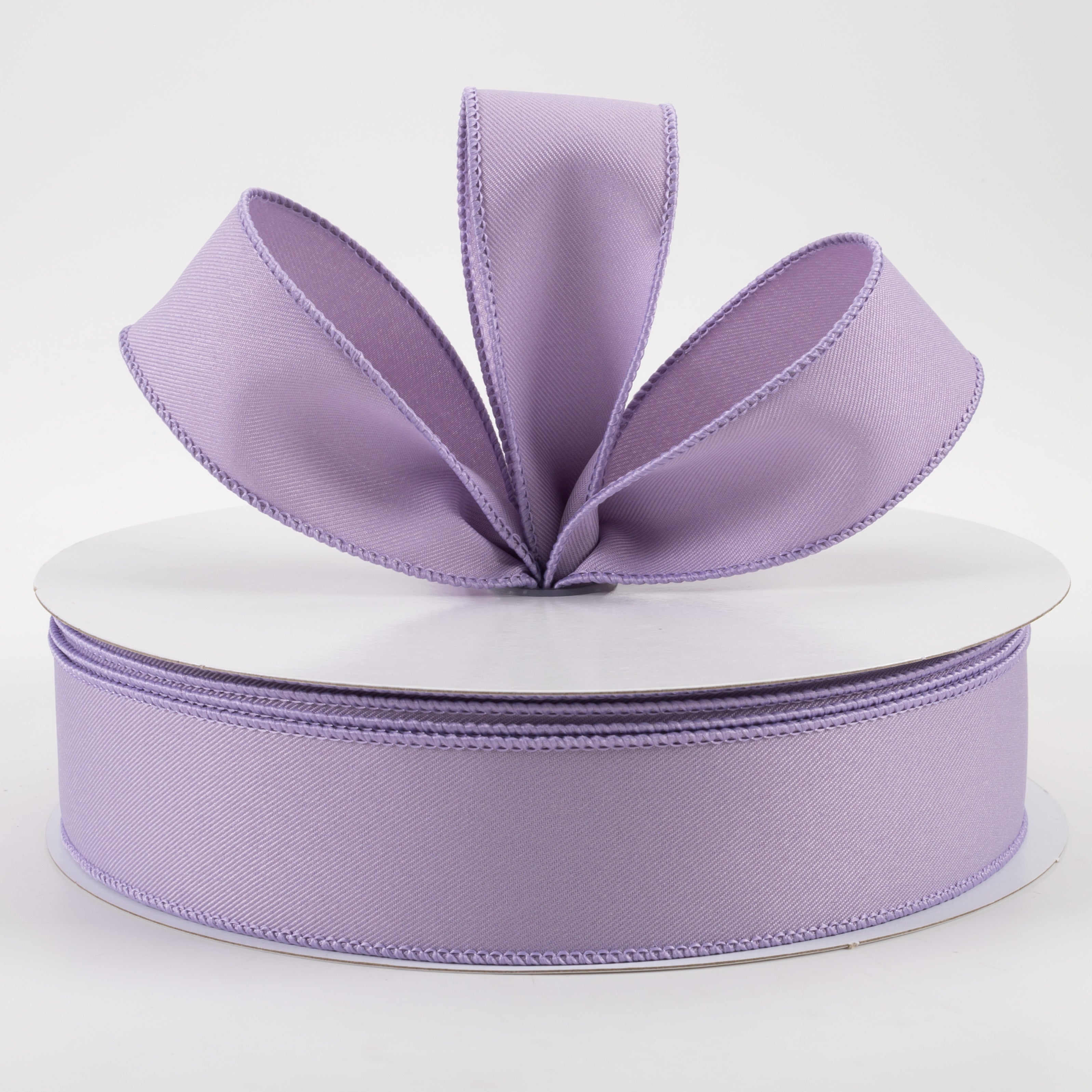 1.5 Inch Diagonal Weave Fabric Ribbon - Lavender Color (50 Yards) for Gift Wrapping, DIY Crafts, Hair Bows, and Scrapbooking Projects