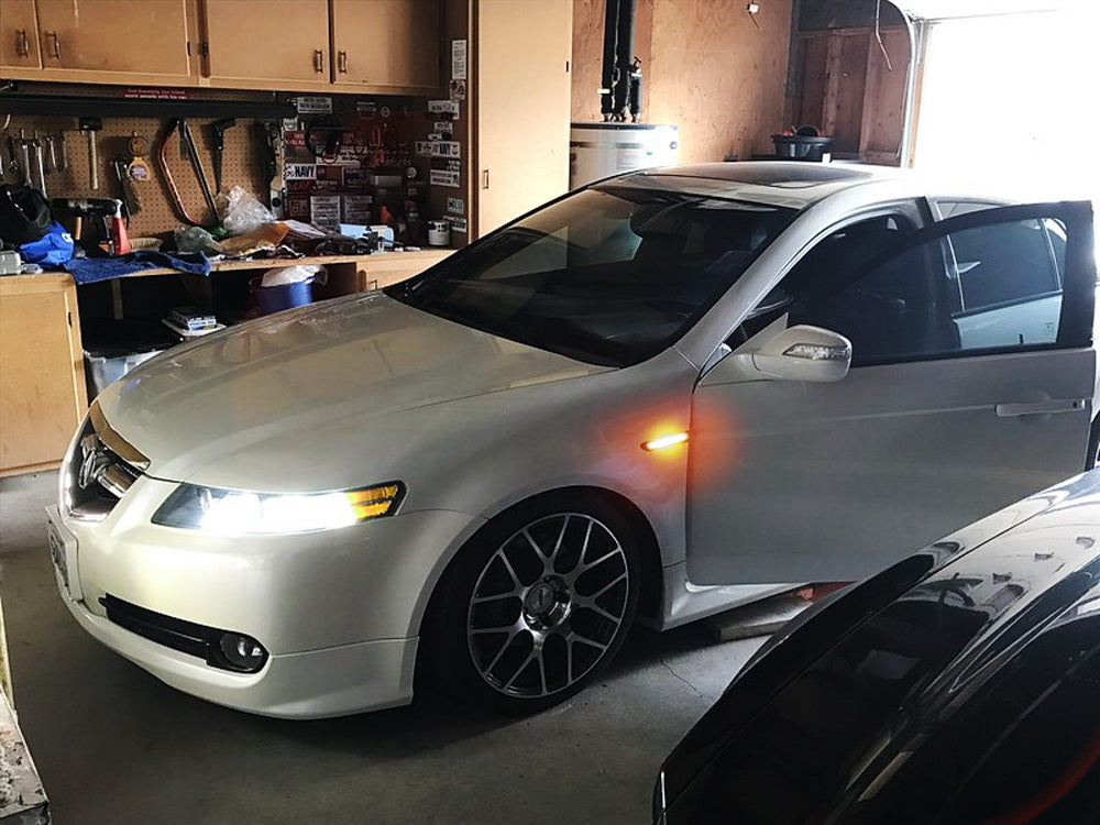 Amber/Red 180 SMD Full LED Strip Side Marker Lights for 2004-2008 Acura TL - Clear Lens, Durable & Bright - Perfect for Night Driving & Car Customization
