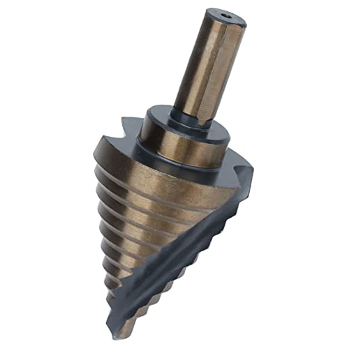 Professional Step Drill Bit Set - 10 Sizes Grooved Stepped Drill Bits with Slot Design (Dark Yellow) for Metal, Wood & Plastic - Perfect for DIY, Construction & Automotive Work