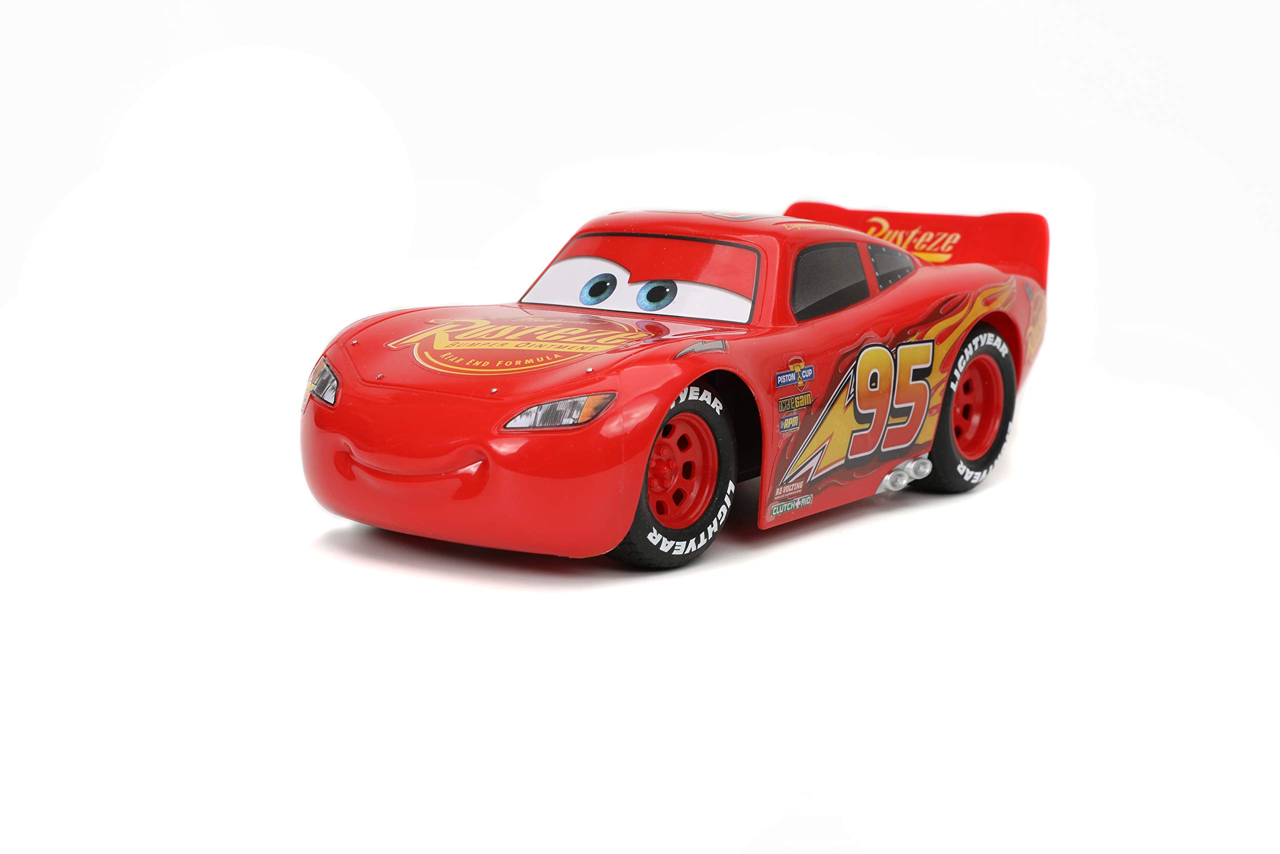 Jada Toys Pixar Cars 1:24 Scale Lightning McQueen RC Remote Control Car - 2.4GHz Red Racing Toy for Kids | Birthday Gift, Collectible, Indoor & Outdoor Play