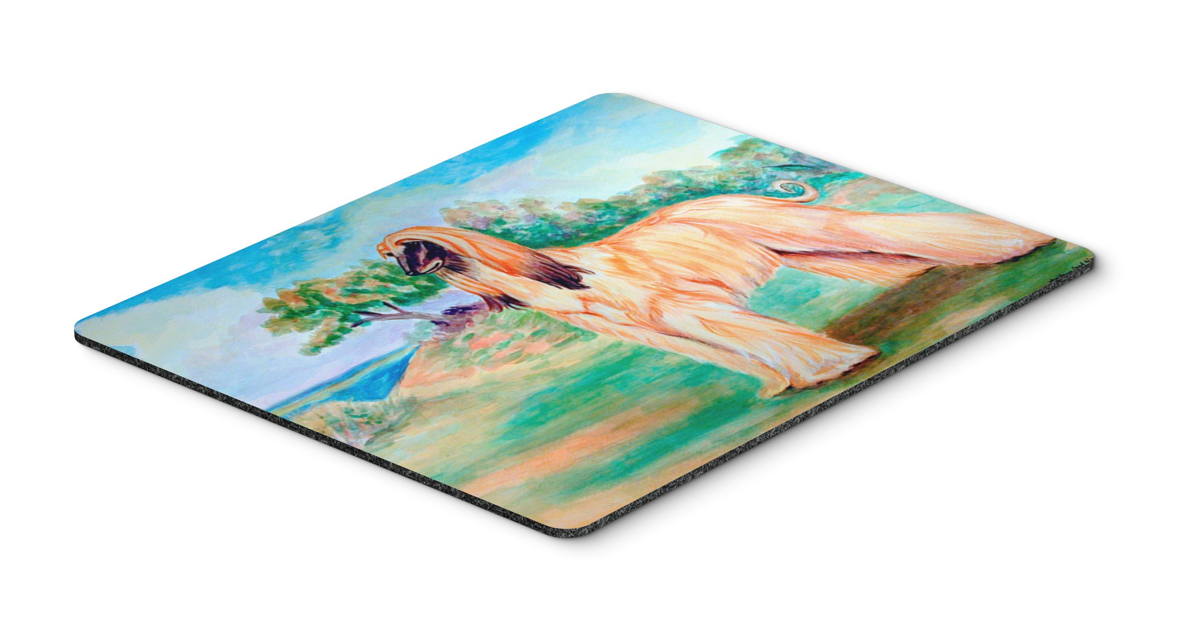 Caroline's Treasures Afghan Hound Mouse Pad - Washable Large Desk Mat for Home Office, Gaming & Work Computers | Non-Slip Laptop Mousepad & Hot Pad Trivet for Kitchen Use