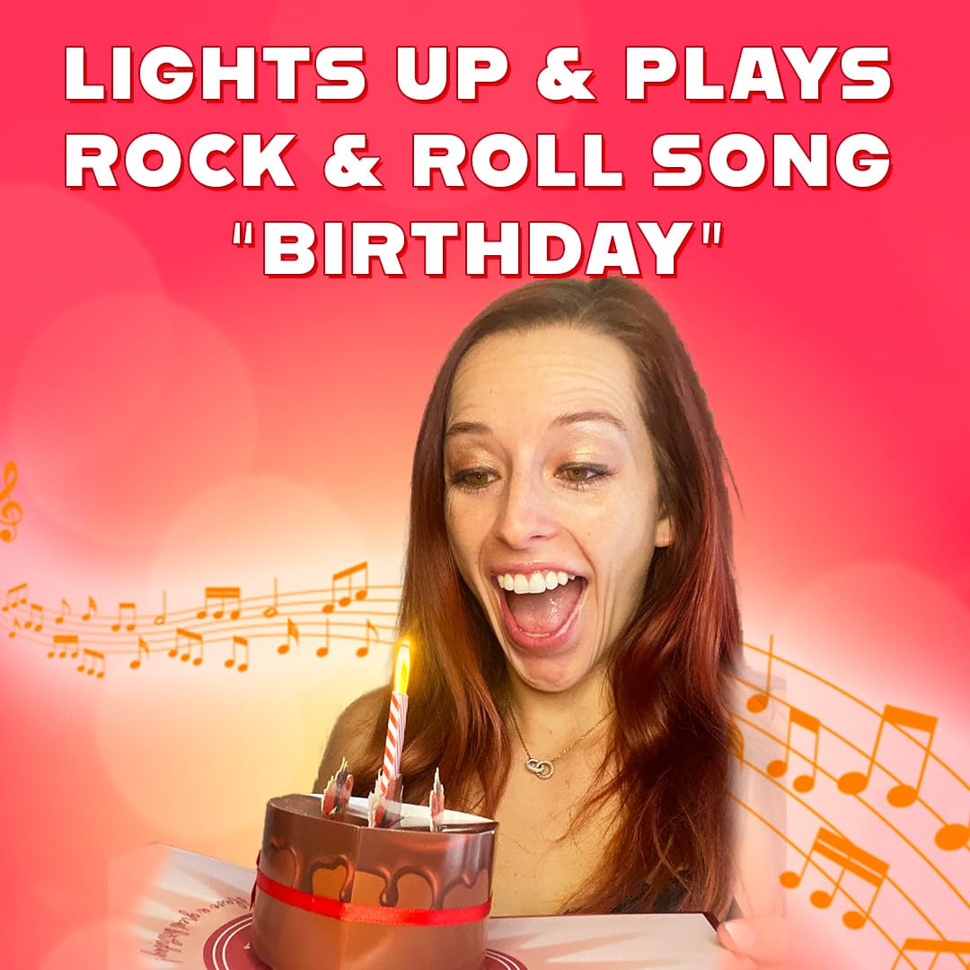 100 GREETINGS Musical Birthday Cards with LED Lights - Pop Up Birthday Card for Mom, Son, Women & Men (Brown Cake Design) - Perfect for Birthday Parties, Surprise Gifts & Special Celebrations
