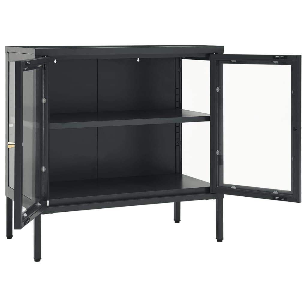 Freestanding Storage Cabinet with Glass Doors - 27.6