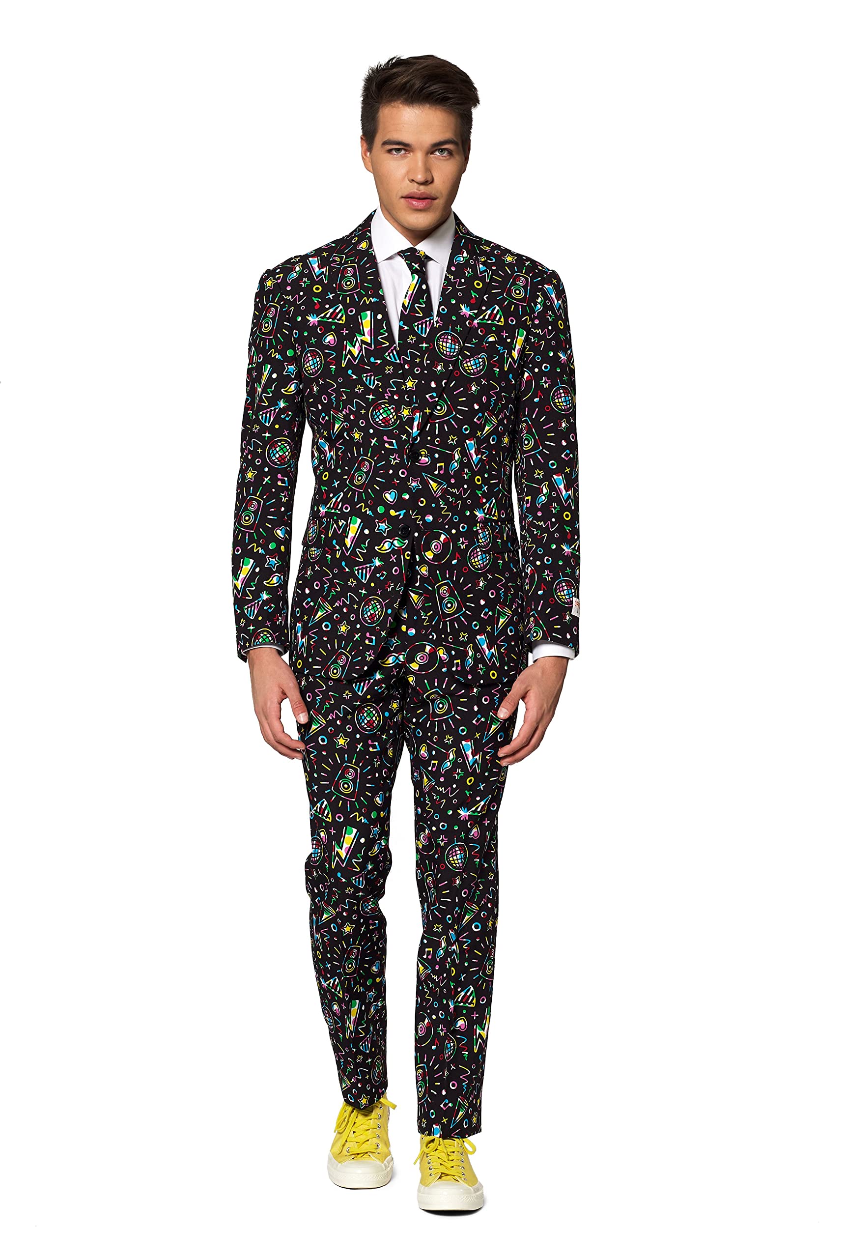 Opposuits Men's Harlequin Jester Costume - Fun Party Outfit for Halloween, Cosplay & Themed Events