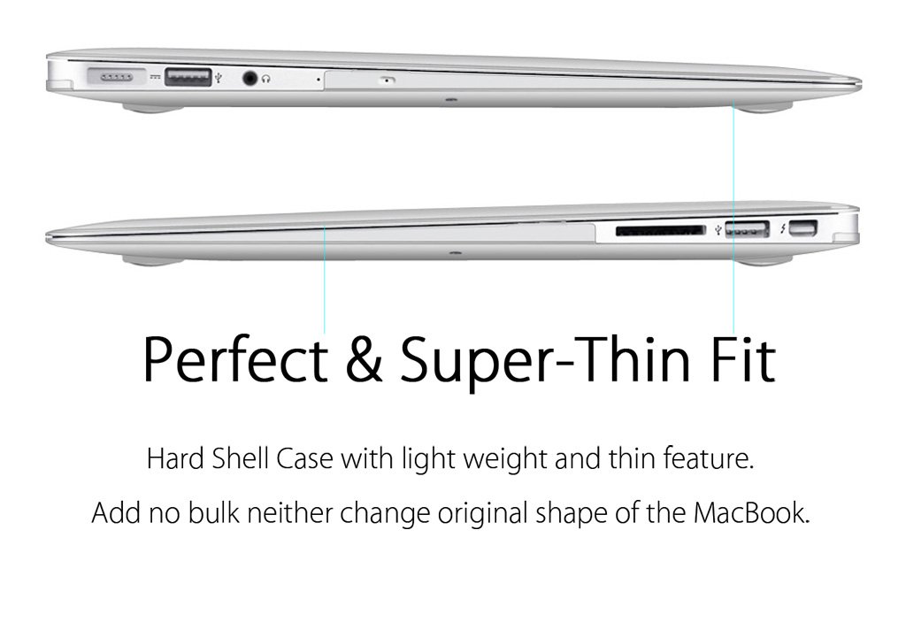 UESWILL Clear Hard Shell Case for MacBook Air 11 inch (Model A1370 A1465) - Crystal Clear Protective Cover | Slim & Scratch-Resistant | Perfect for Work, Travel & School