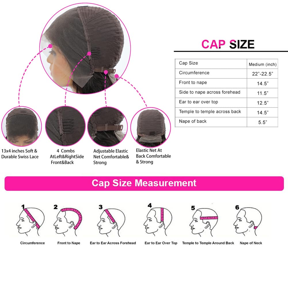 13x4 Brazilian Virgin HD Lace Front Wig 18 Inch Soft Body Wave Human Hair - Glueless, Pre-Plucked Natural Hairline with Baby Hair for Undetectable Look | Perfect for Daily Wear, Cosplay & Special Events