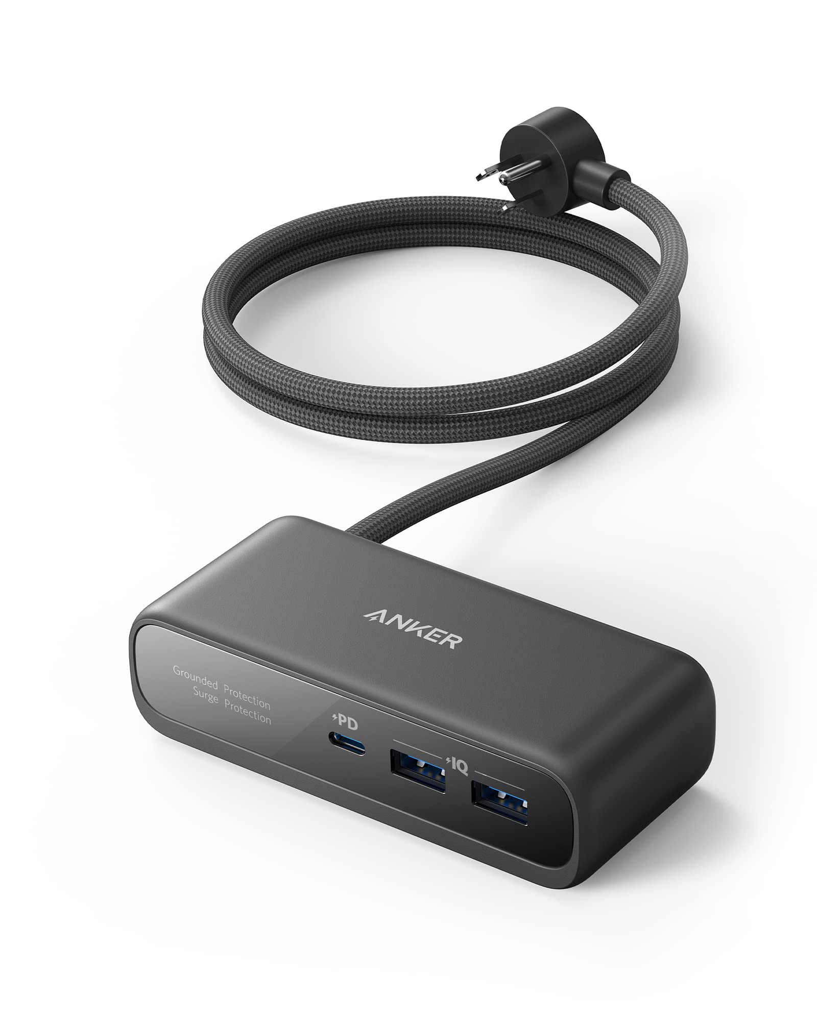 Anker 521 USB C Power Strip with 3 Outlets & 30W USB C Charger | 5 ft Extension Cord | Fast Charging for iPhone 14/13 | Compact Power Station for Home, Office, Dorm Room & Travel | Perfect for Charging Multiple Devices Simultaneously