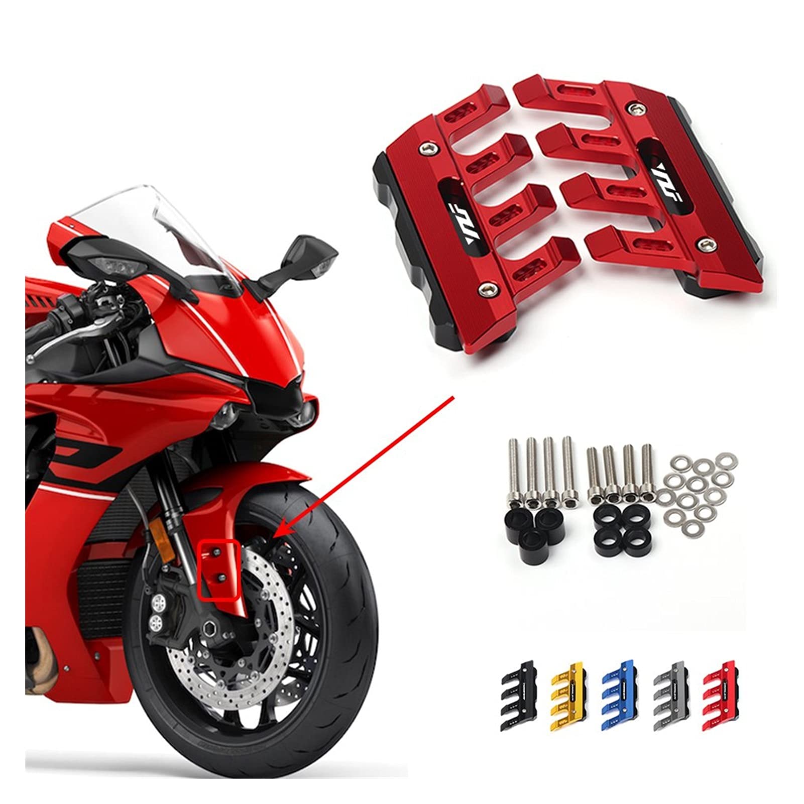 Motorcycle Fender & Front Fork Protector - Anti-Drop Slider for Yamaha YZF-R1M YZF-R7 YZF R1m R7 | Durable Protection for Street & Track Riding