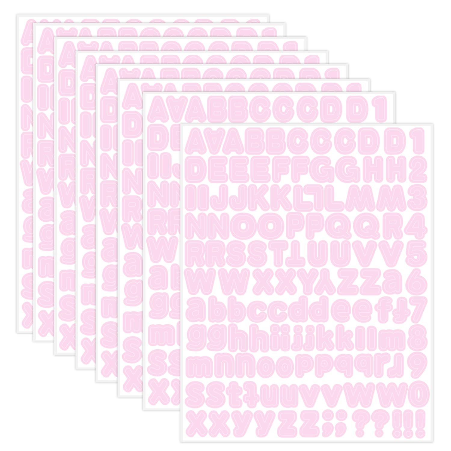 Pink Alphabet Letter Stickers - 1/2 Inch Self-Adhesive Vinyl Letters, Numbers for Mailbox, Bulletin Boards, Classroom & Home Decor - 10 Sheets Pack - Perfect for DIY Crafts, Scrapbooking, and Organization Projects
