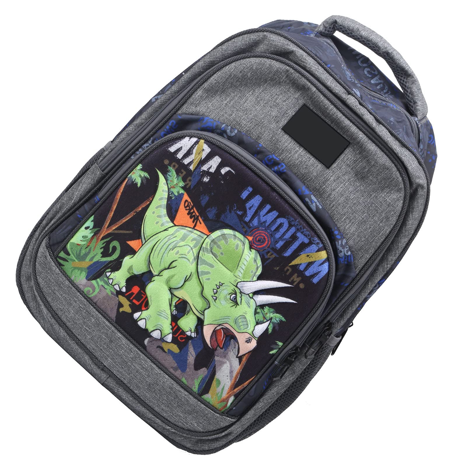 Dinosaur Backpack for School, Travel & Shopping - Light Gray Comfortable Book Bag with Smooth Zipper & Breathable Design - Perfect for Students, Commuters & Outdoor Adventures