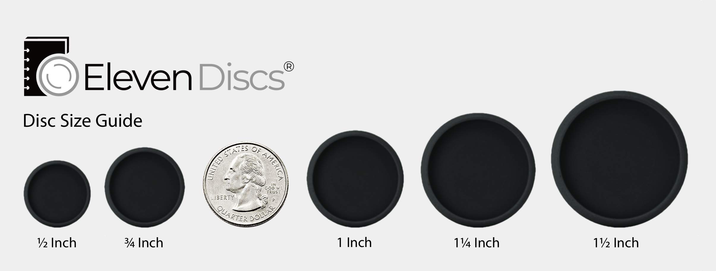 1½-Inch Aluminum Discs for Discbound Notebooks - Black Set of 11 | Durable Metal Rings for DIY Planner, Journal & Notebook Refills | Perfect for Office, School & Home Organization