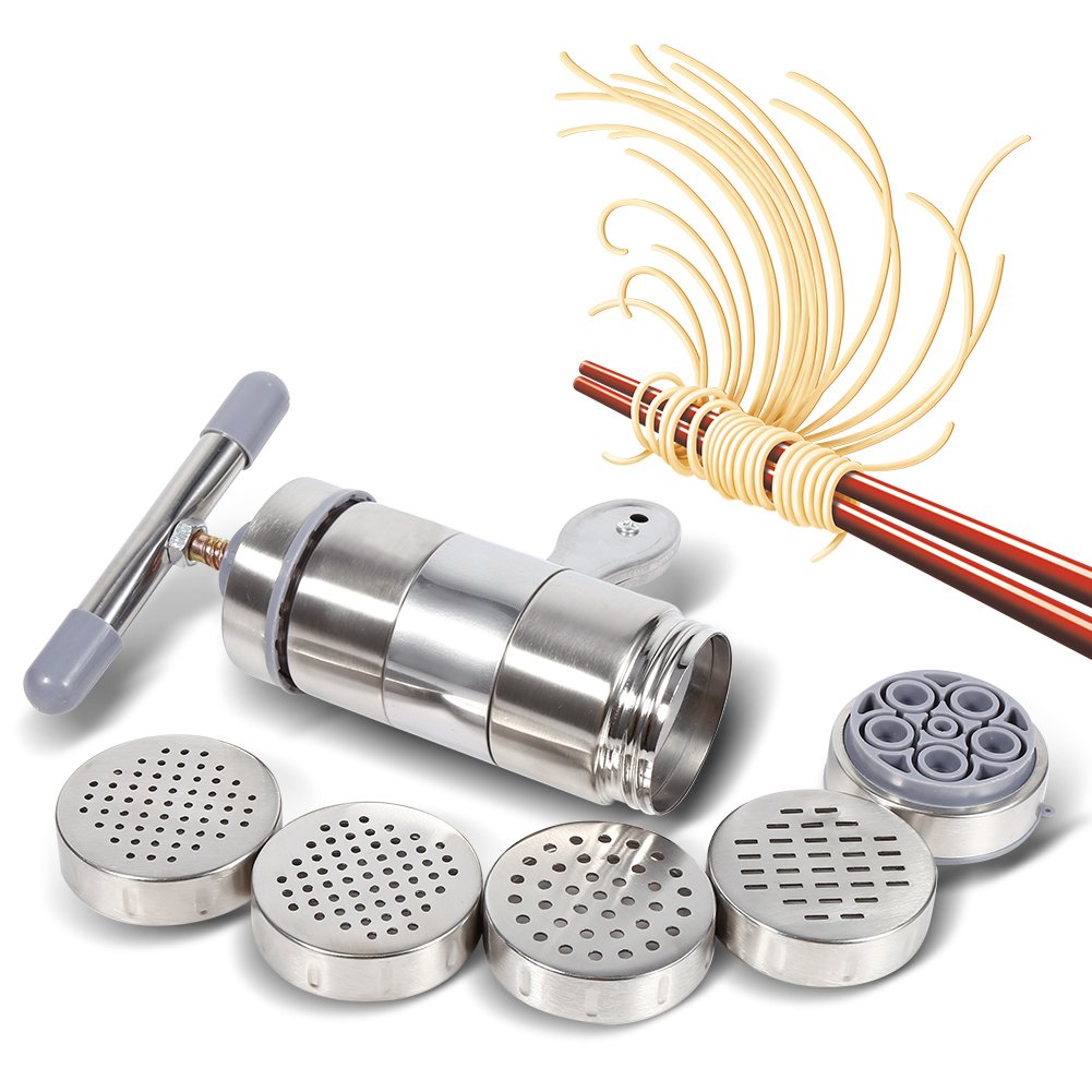 Stainless Steel Manual Pasta Maker Machine - Hand Operated Noodle Press for Fresh Fettuccine, Spaghetti & Lasagna Dough | Portable Pasta Roller & Cutter | Perfect for Home Kitchen, Italian Restaurants & DIY Pasta Lovers
