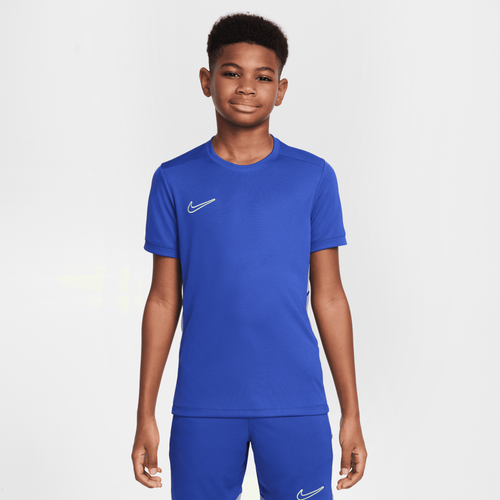 Nike Academy 25 Kids DRI-FIT Football Jersey - Breathable Performance Shirt for Youth Soccer (Deep Night/Dusty/Volt) - Perfect for Training, Matches & Team Sports