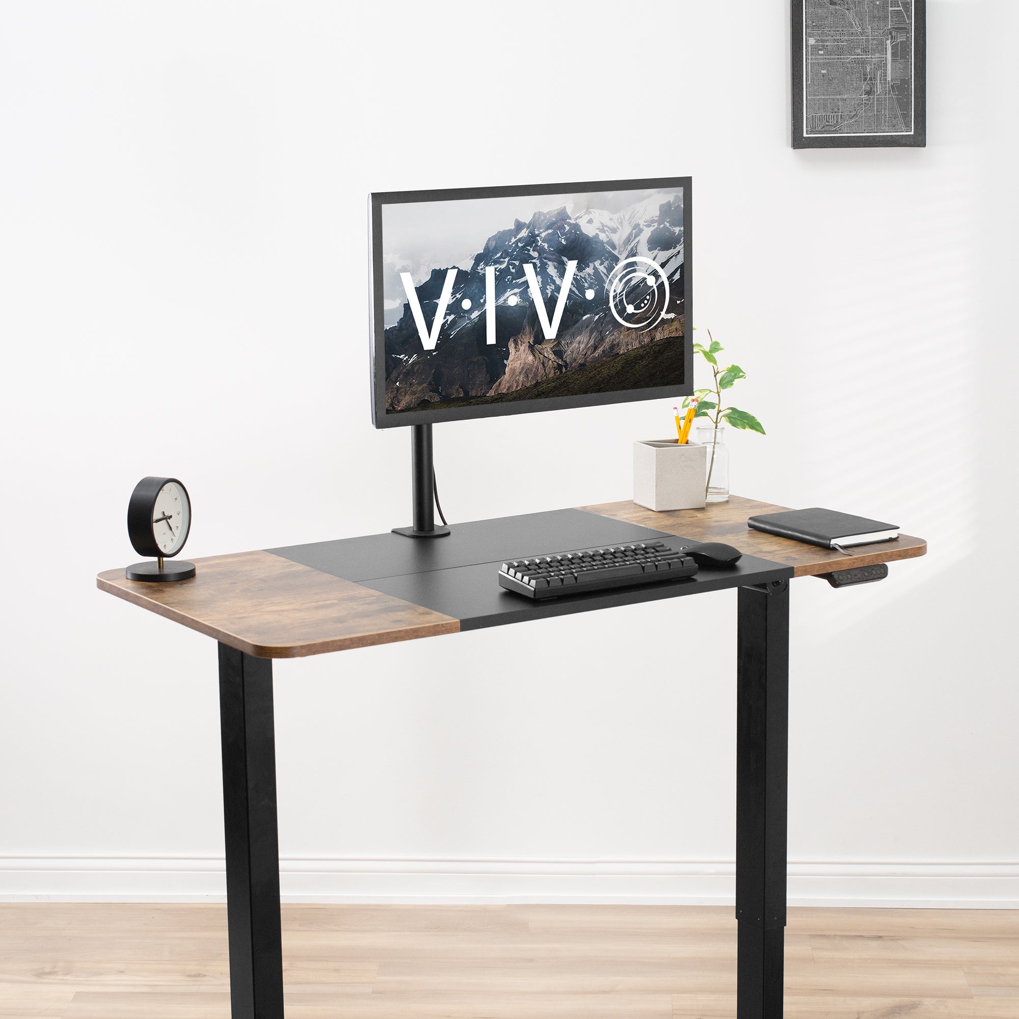 E144 Series 47 x 24 Electric Standing Desk - Adjustable Height Office Desk for Home & Workspace - Perfect for Remote Work, Gaming & Study Setup