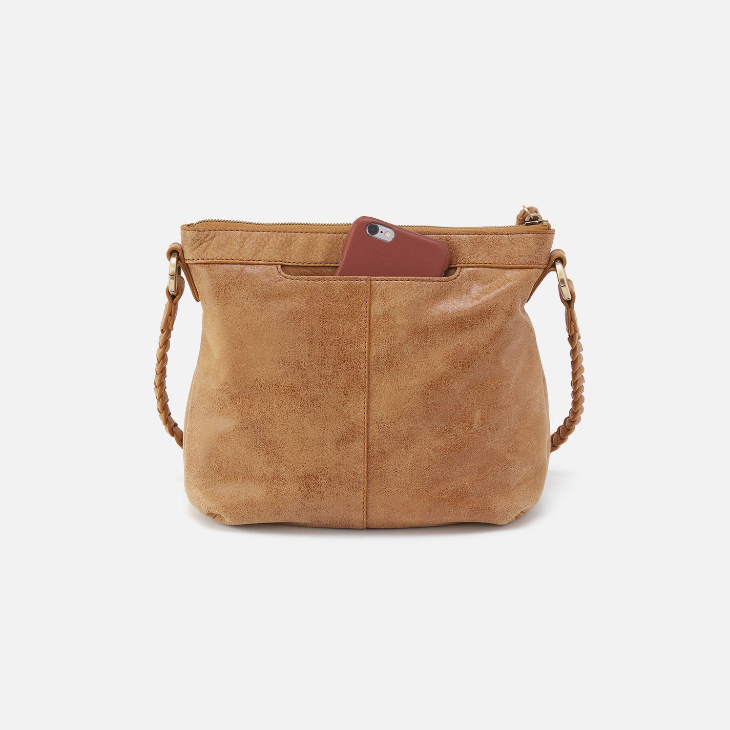 Lasso Medium Crossbody Bag in Buffed Leather - Whiskey Brown | Stylish & Durable Leather Purse for Women | Perfect for Work, Travel & Everyday Use