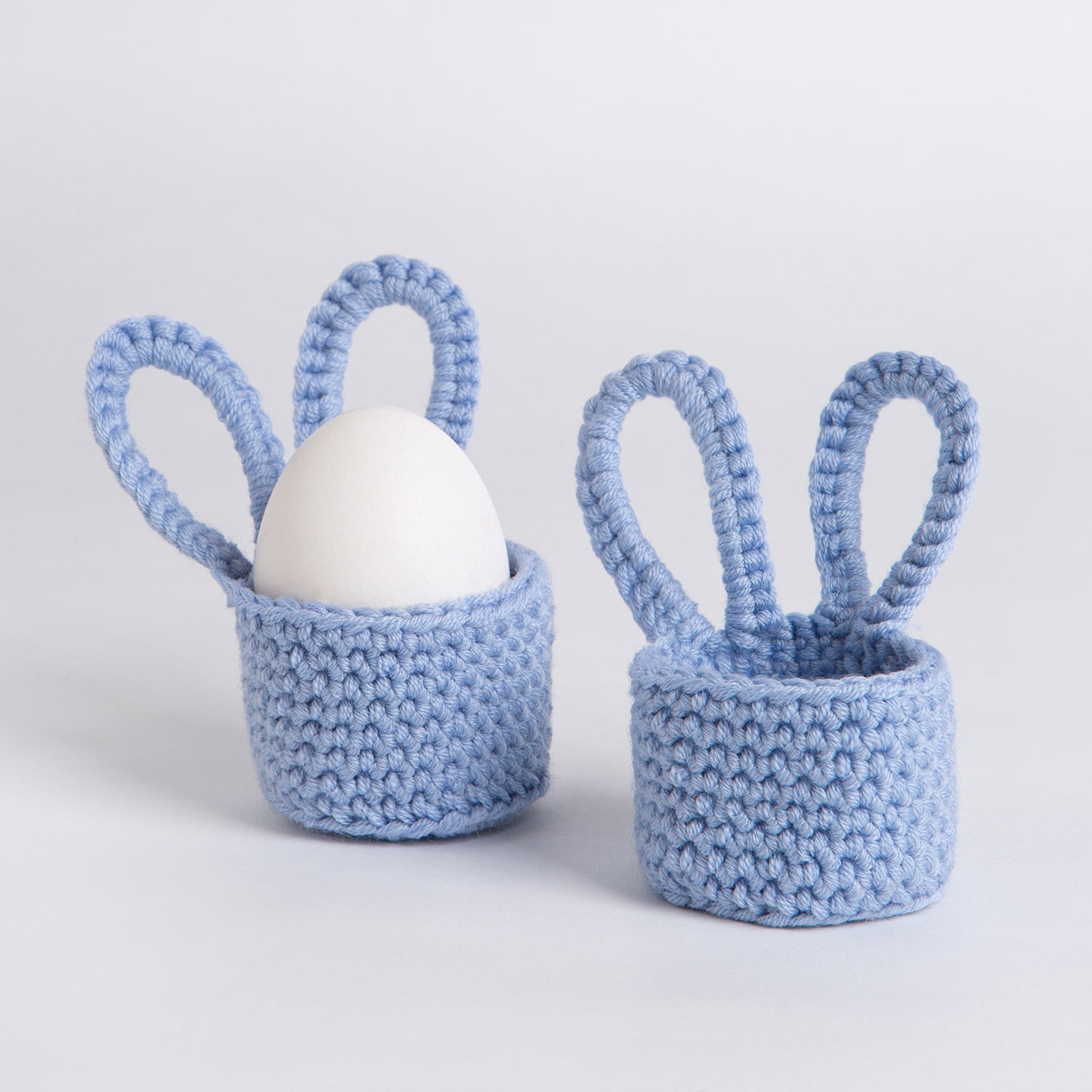 Crochet Bunny Egg Cup Trio Set - DIY Easter Egg Holder Kit for Decorating, Gifts, and Spring Table Centerpieces