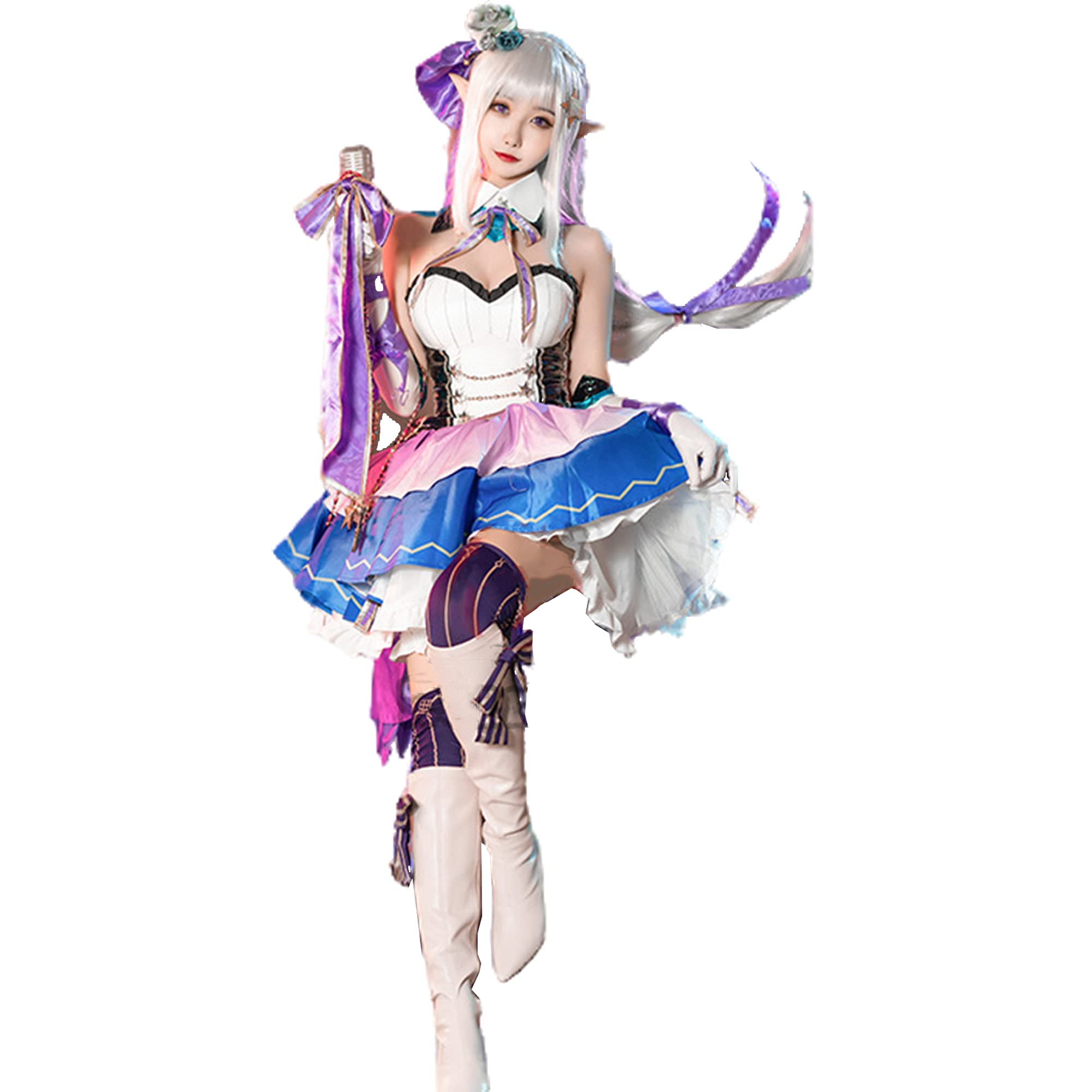Emilia Cosplay Costume from Re:Zero - Starting Life in Another World | Anime Halloween Cosplay Dress | Perfect for Conventions, Cosplay Events & Halloween Parties