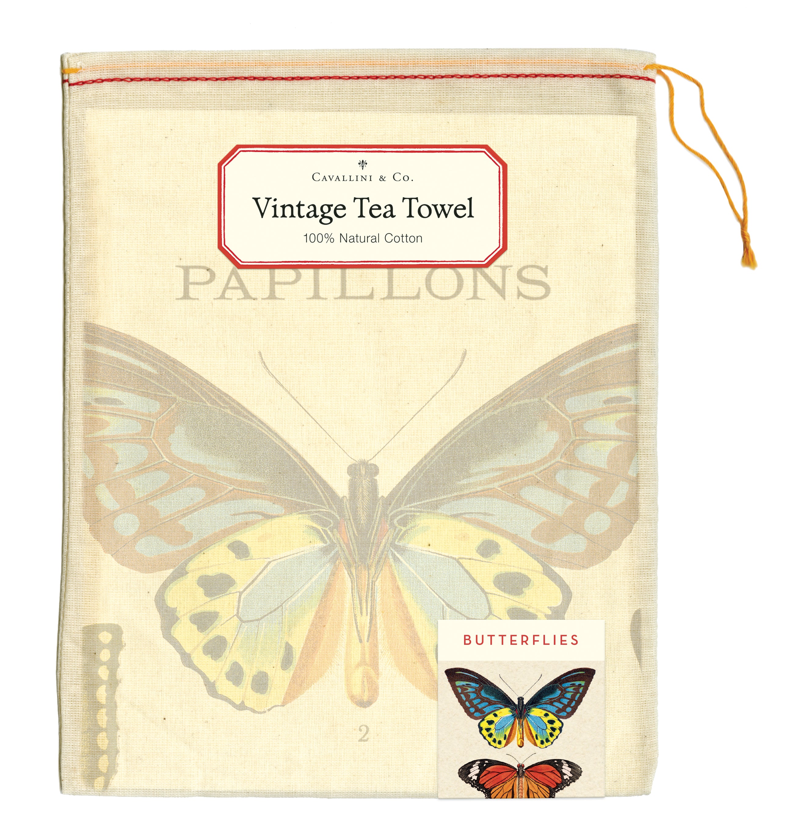 Butterflies 2 Tea Towel - Premium Cotton Kitchen Towel with Butterfly Design - Perfect for Drying Dishes, Decorating Kitchen & Gift Giving