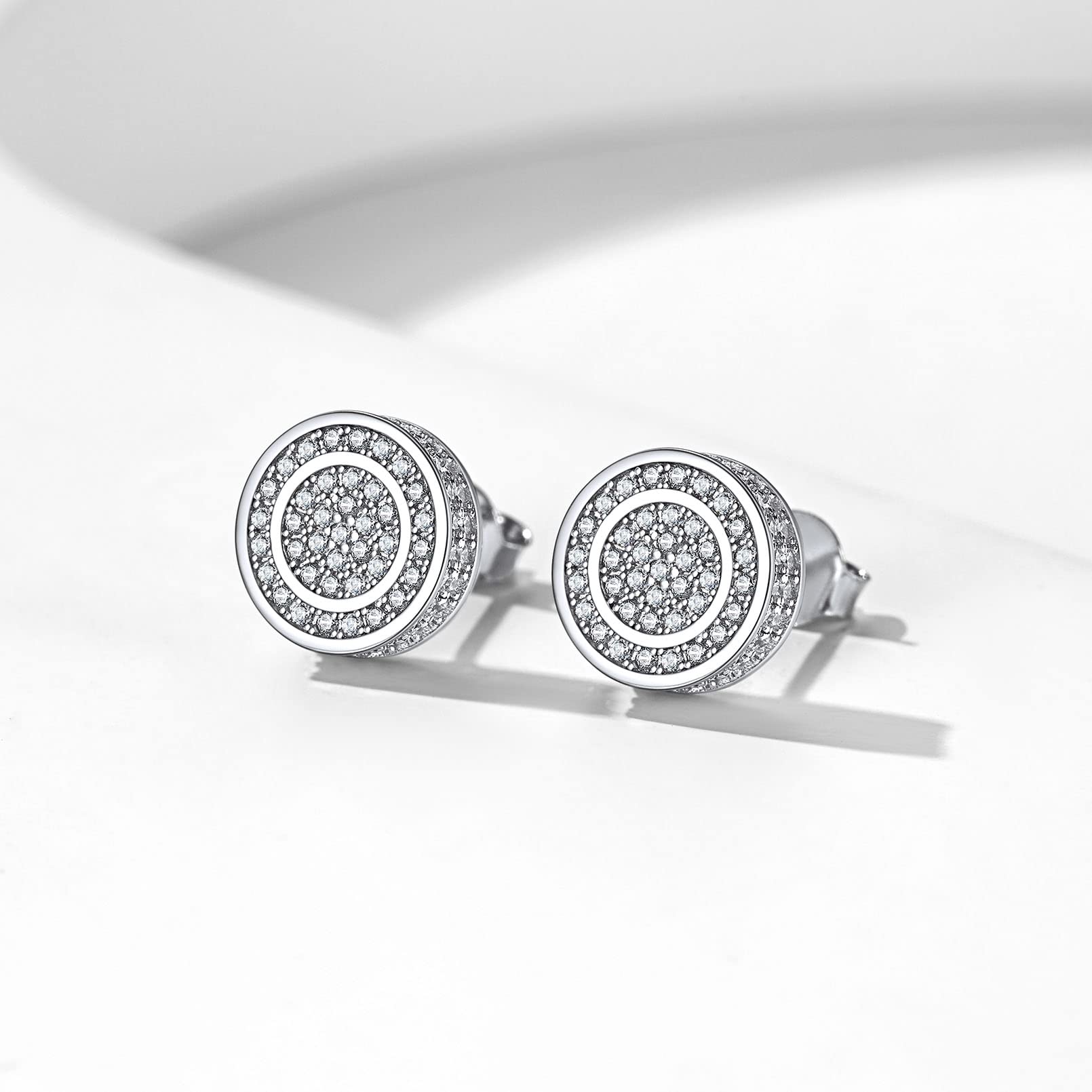 ChicSilver 925 Sterling Silver CZ Stud Earrings for Women & Men - Hypoallergenic Jewelry for Daily Wear