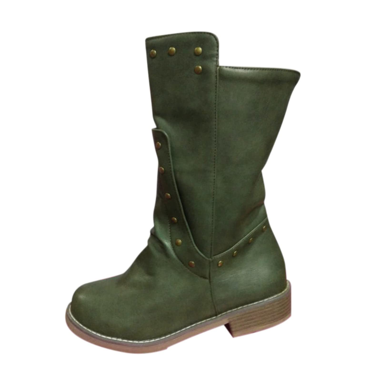 Women's Winter Boots with Zipper - Pointed Toe, Thick Heel & Side Style - Rubber Sole for Autumn & Winter - Perfect for Snow, Rain & Cold Weather