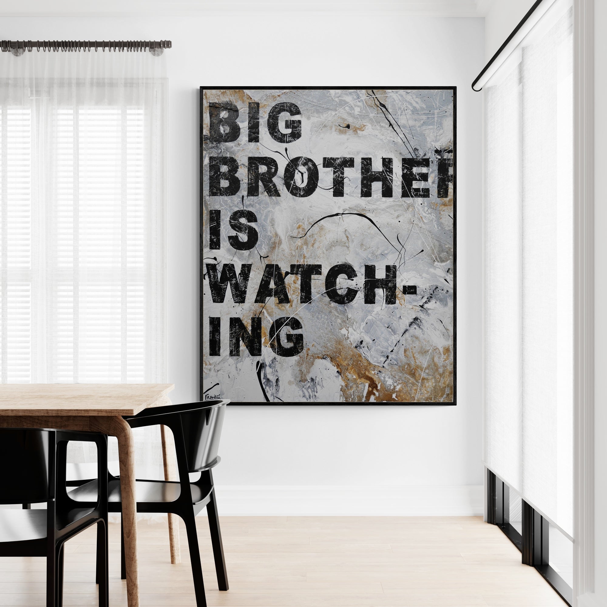 Large 120cm x 150cm Textured Urban Pop Art Canvas Painting - Modern Wall Decor for Living Room, Bedroom & Office
