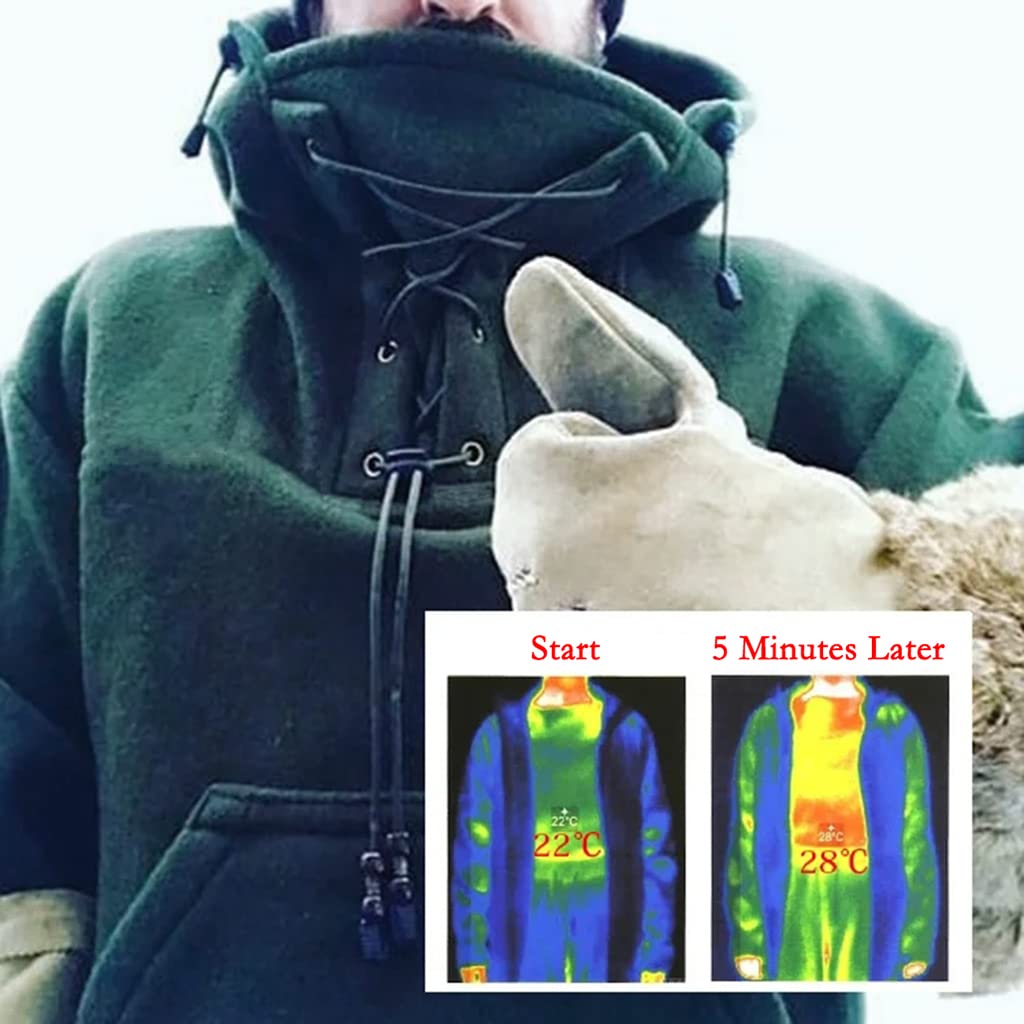 Men's Winter Wool Blend Hooded Jacket - 70% Wool Heavy Coat for Men, Sizes S-5XL | Warm Casual Outerwear for Cold Weather & Outdoor Activities