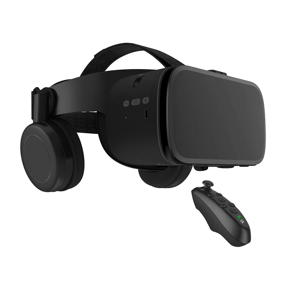 Best VR Headset for Phones - 3D Virtual Reality Glasses with Bluetooth & Remote Control | Wireless Headset Compatible with iOS & Android | Perfect for Movies, Gaming & Immersive Experiences (Black)