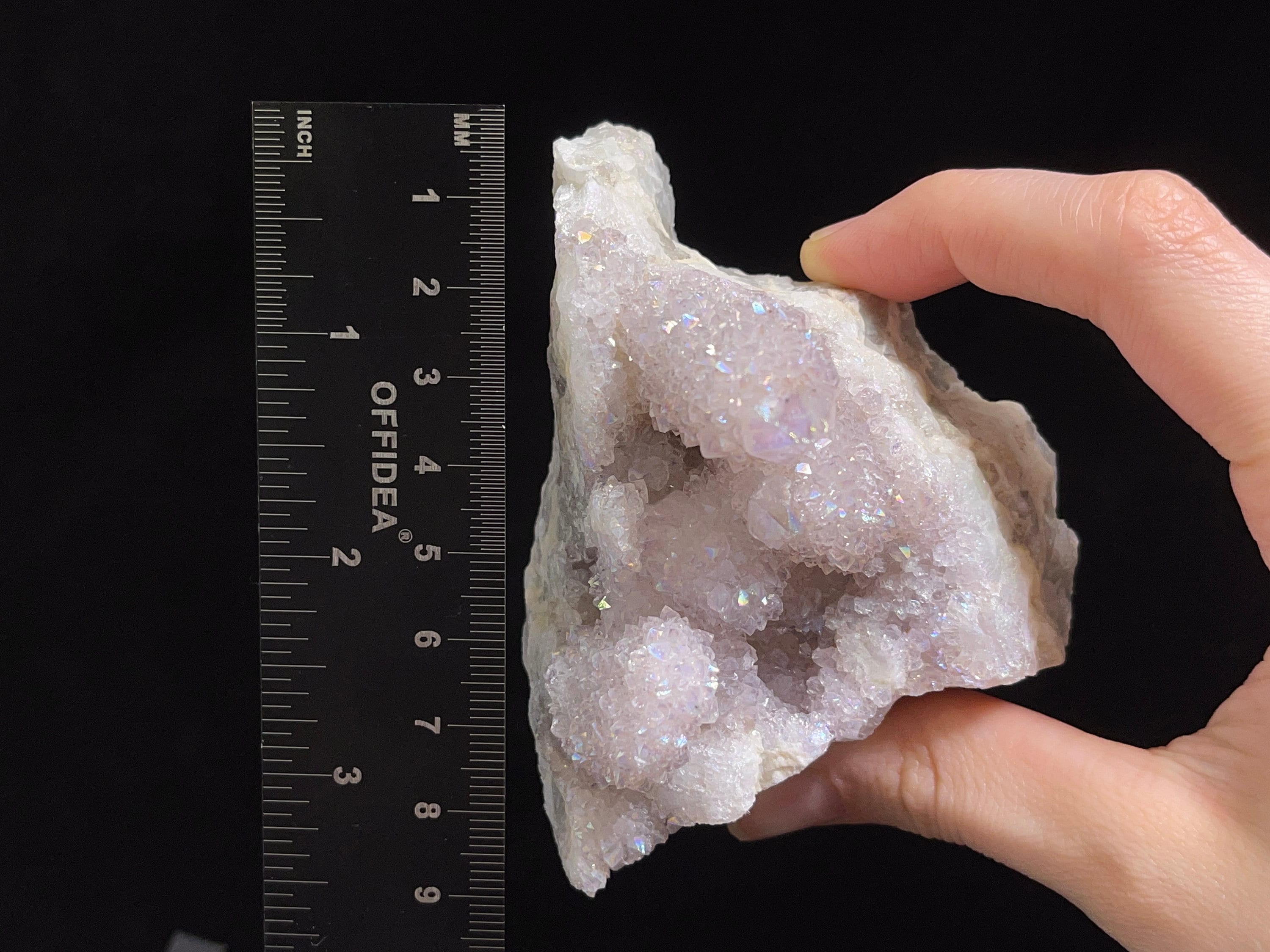 AURA QUARTZ Angel White Rainbow Quartz Crystal Cluster - Natural Spirit Quartz for Healing & Meditation - Boho Home Decor & Spiritual Gift - Perfect for Reiki, Yoga & Energy Work