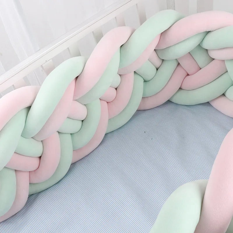 Breathable Green 6-Knotted Dual Cot Bumper for Baby Crib - Soft Nursery Bedding Set for Safe Sleep & Comfort - Perfect for Newborns, Infants & Toddlers in Daycare or Home Nursery