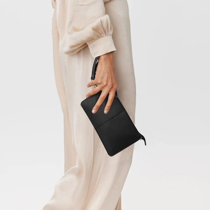 Uromee Genuine Leather Wristlet Wallet Clutch Purse for Women - Crossbody Bag with Detachable Shoulder Strap - Perfect for Parties, Travel & Everyday Use
