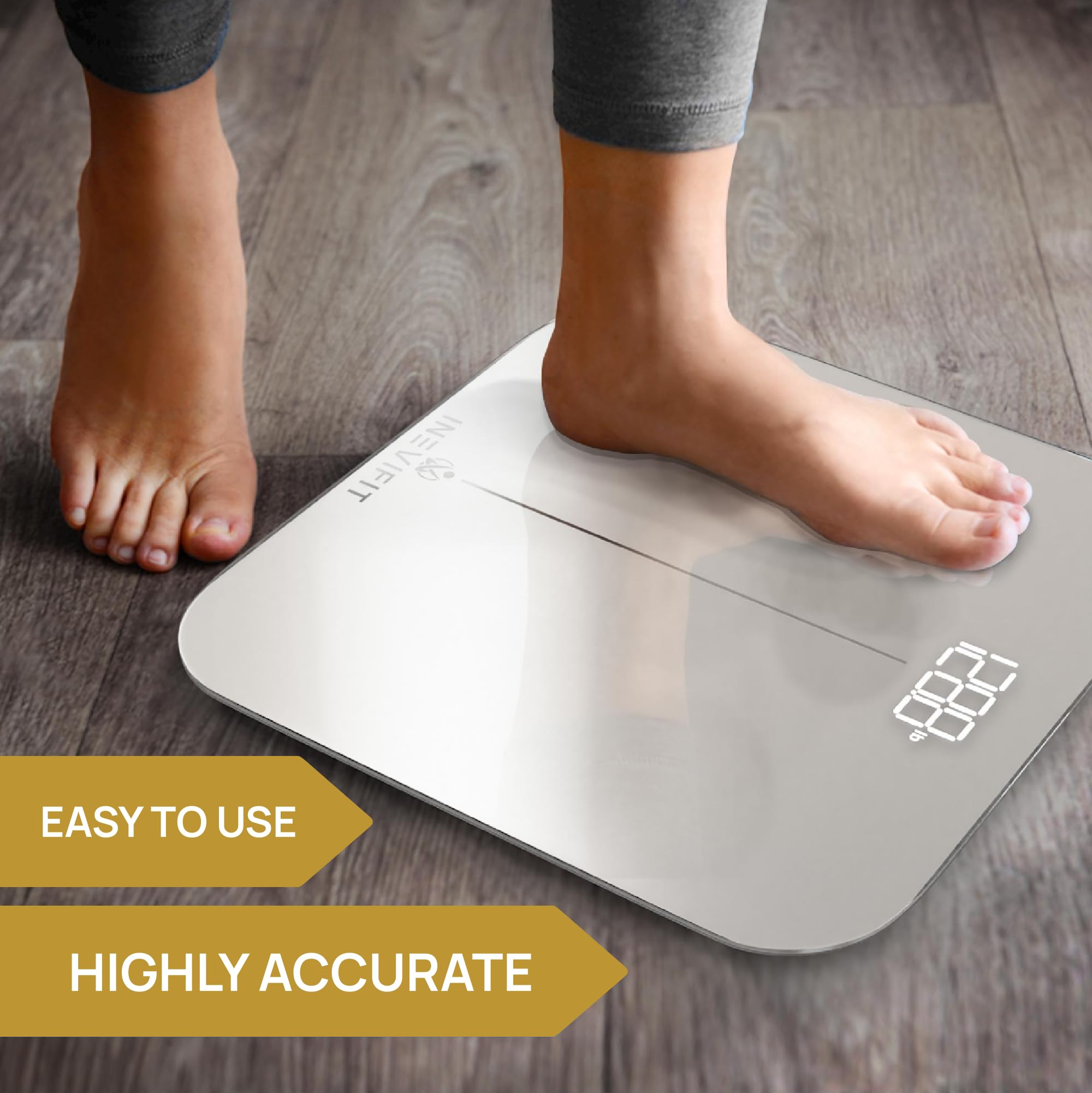 INEVIFIT Digital Bathroom Scale & Kitchen Scale Bundle - Smart Body Composition Analyzer & Nutrition Tracking with Batteries Included | Perfect for Home Fitness & Healthy Cooking