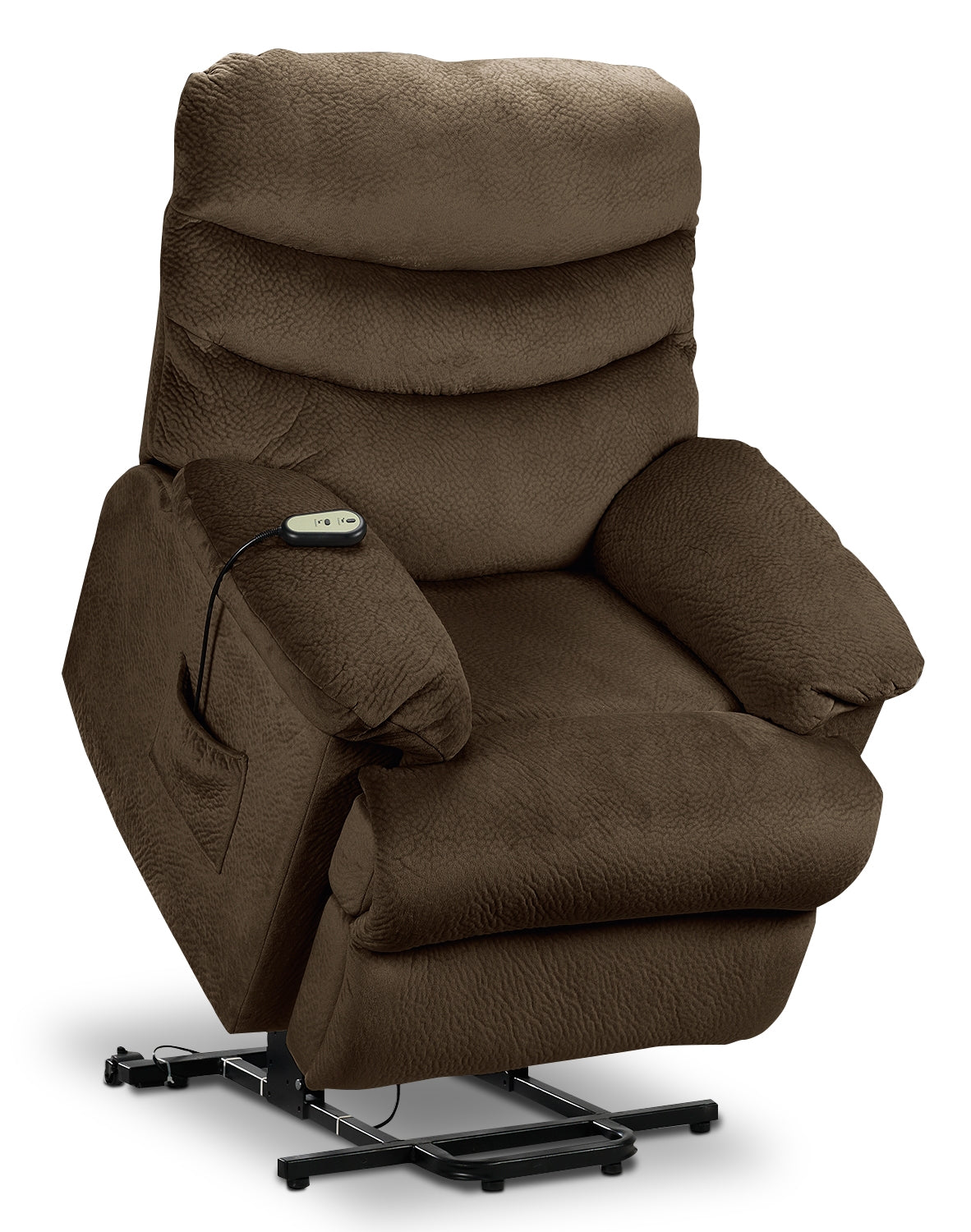 Bradey Power Lift Recliner Chair - Mocha Brown Leather Electric Reclining Sofa for Elderly & Mobility Assistance - Perfect for Living Room, Home Theater & Recovery