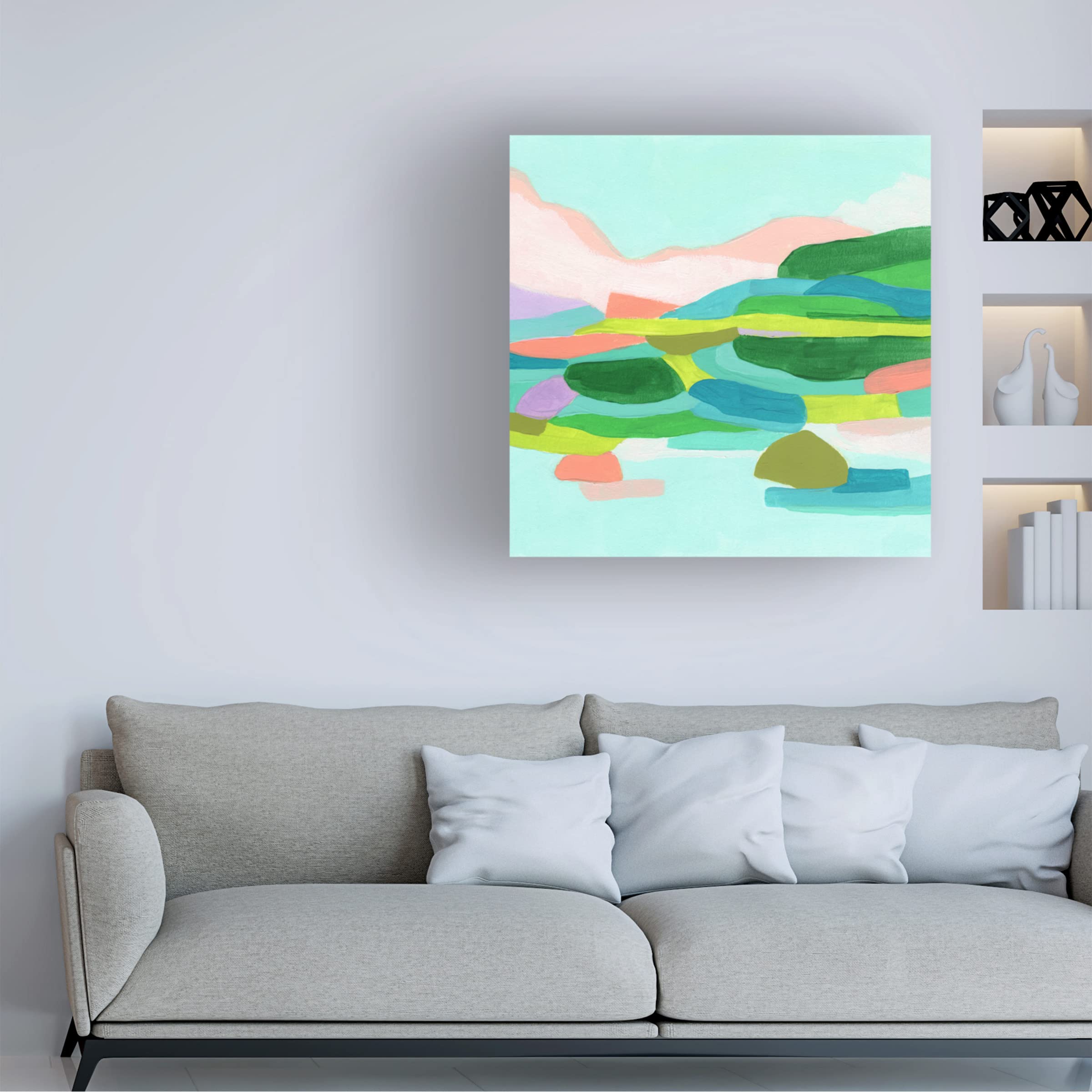 June Erica Vess 'Coastal Confection I' Canvas Wall Art Print - Coastal Beach Decor for Living Room, Bedroom & Office | Modern Seascape Painting
